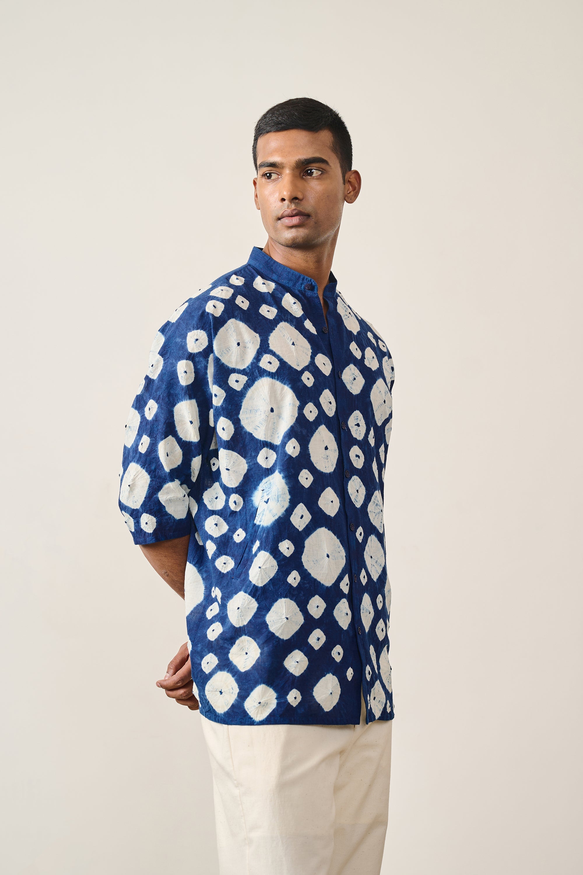 Shibori Kimono Sleeve Shirt