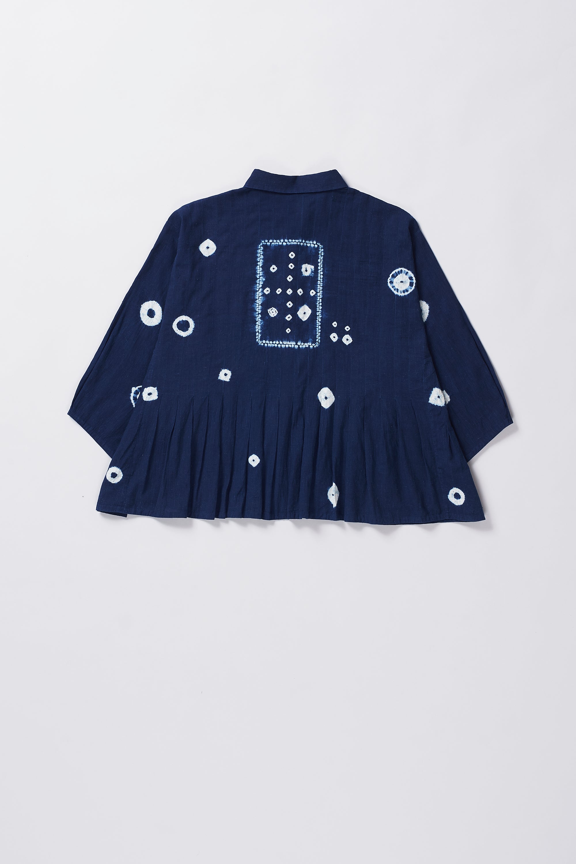 INDIGO COTTON SHIBORI TOP
