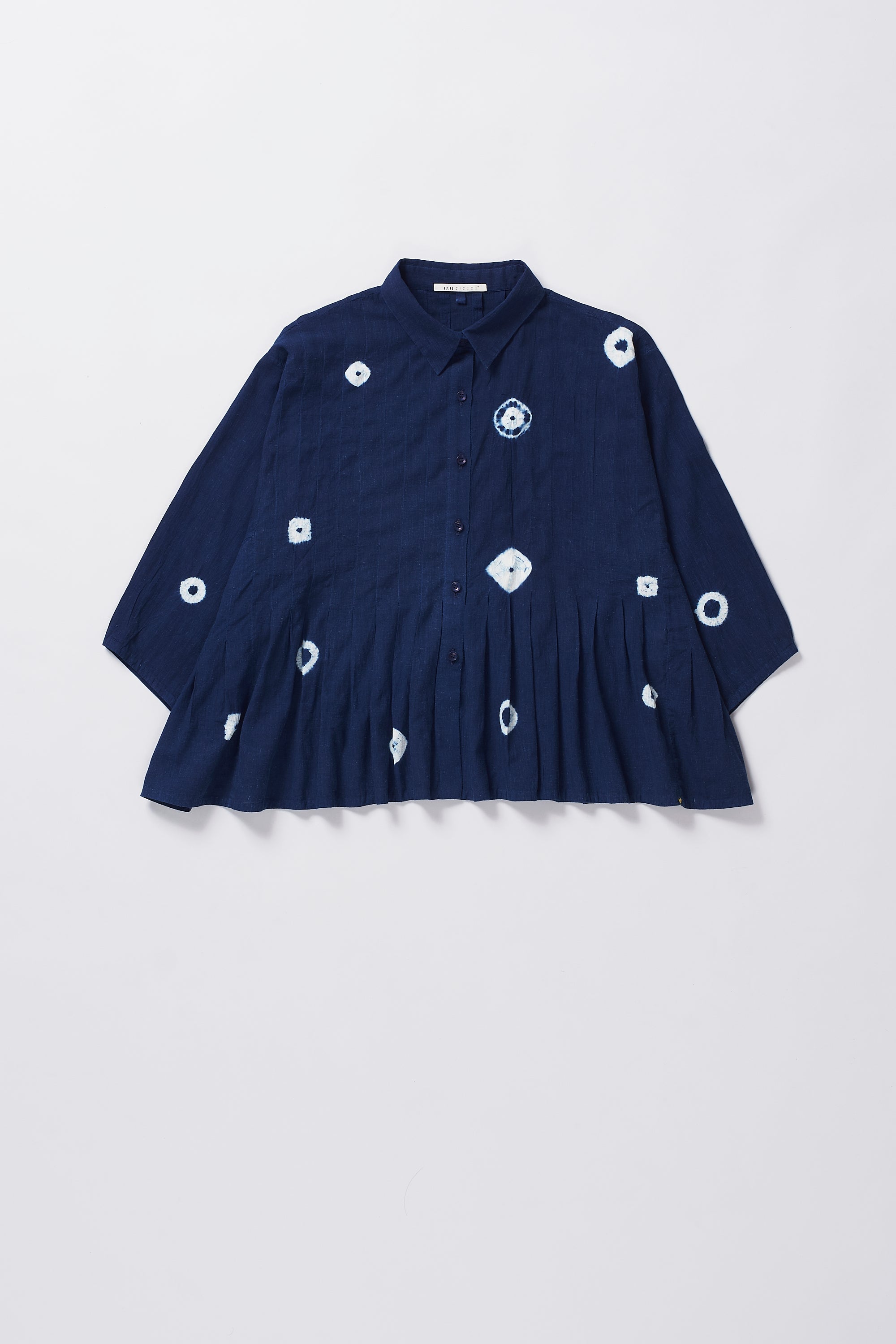 Indigo Cotton Shibori Top