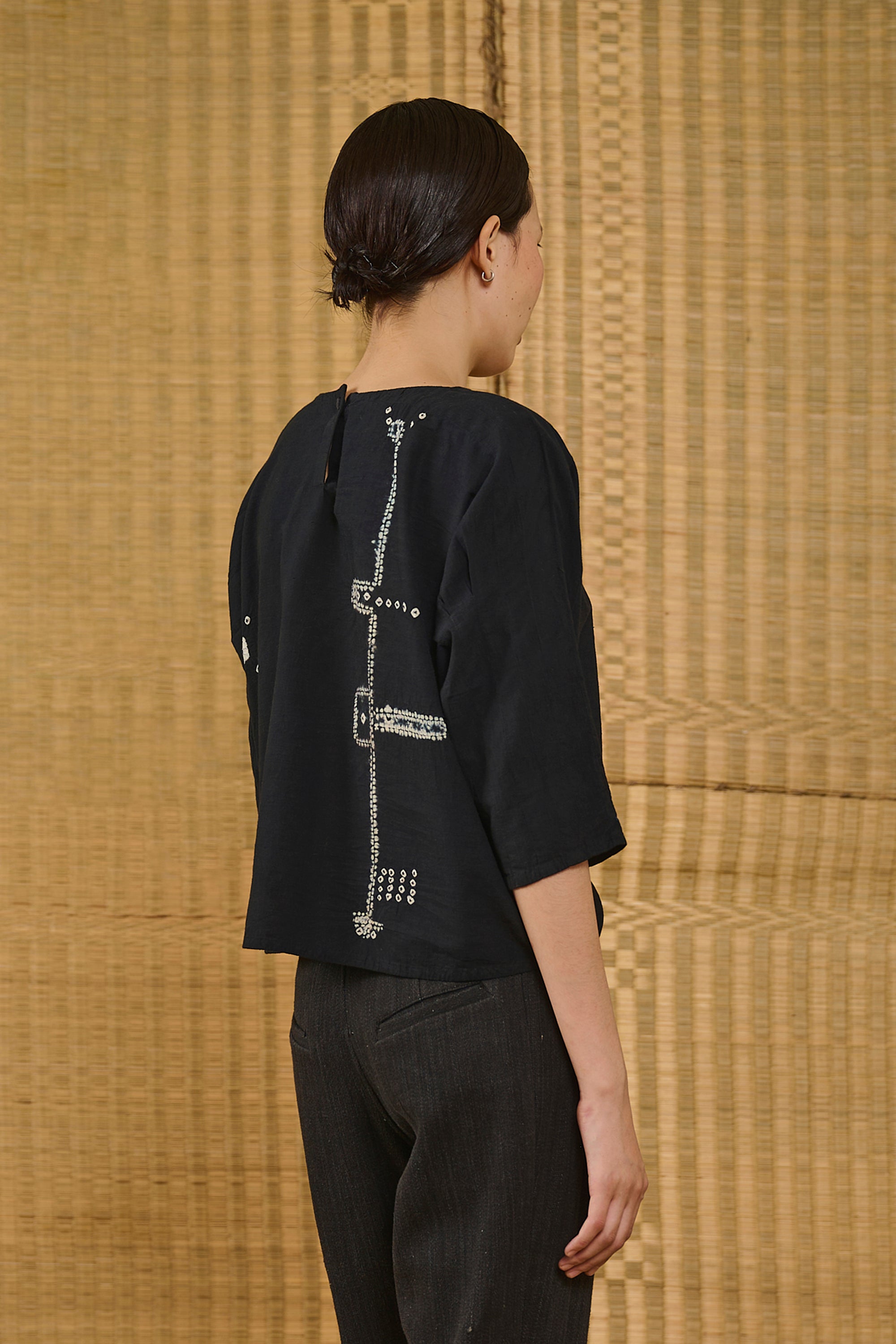 SHIBORI KIMONO SLEEVE TOP