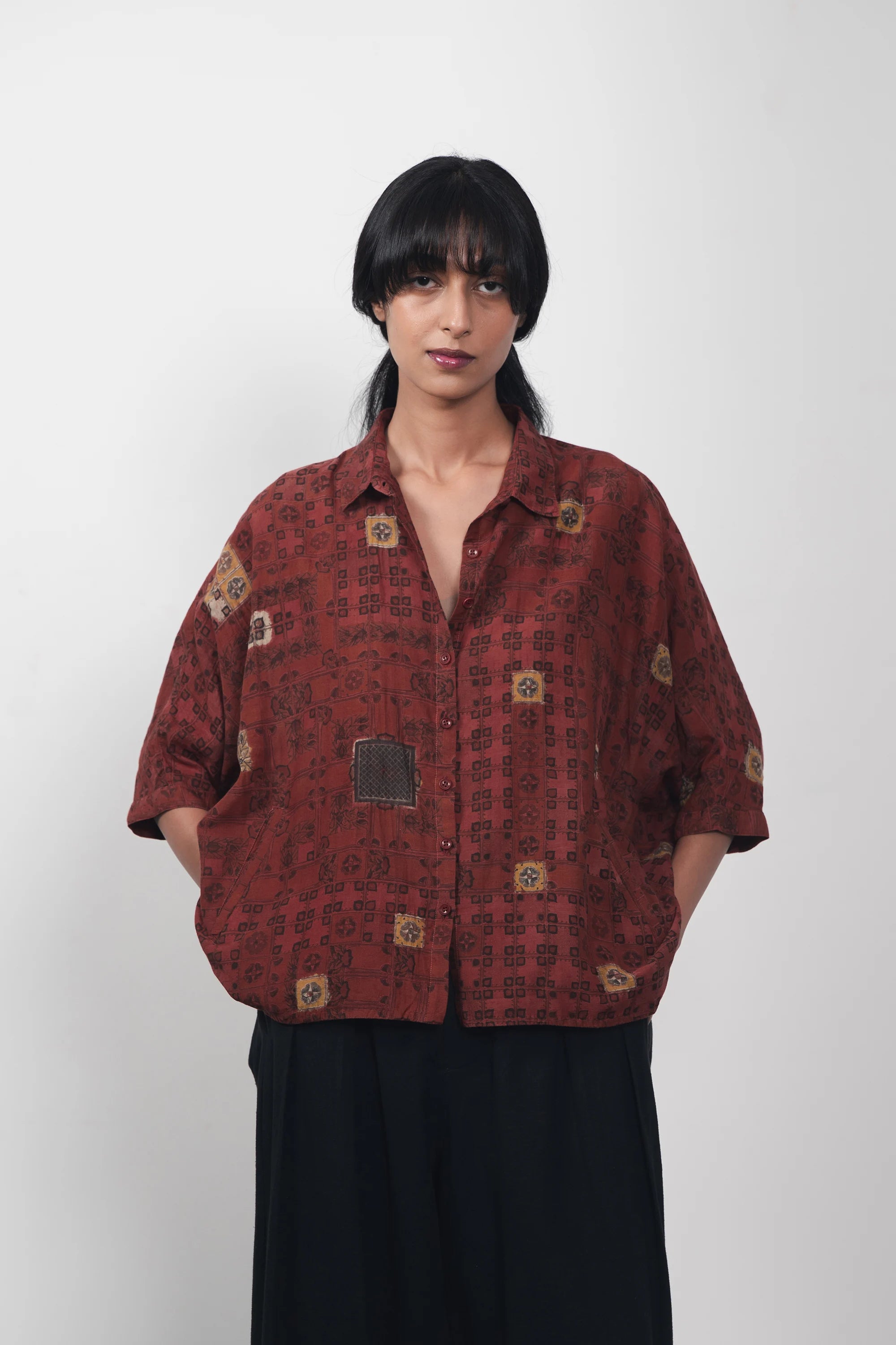 Chettinad Inspired Shirt with Shibori