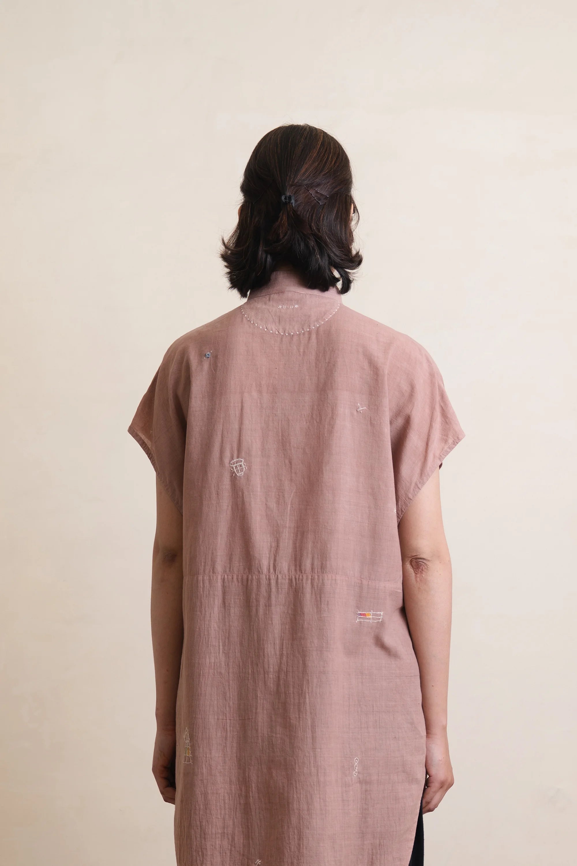 Old Rose Embroidered Shirt