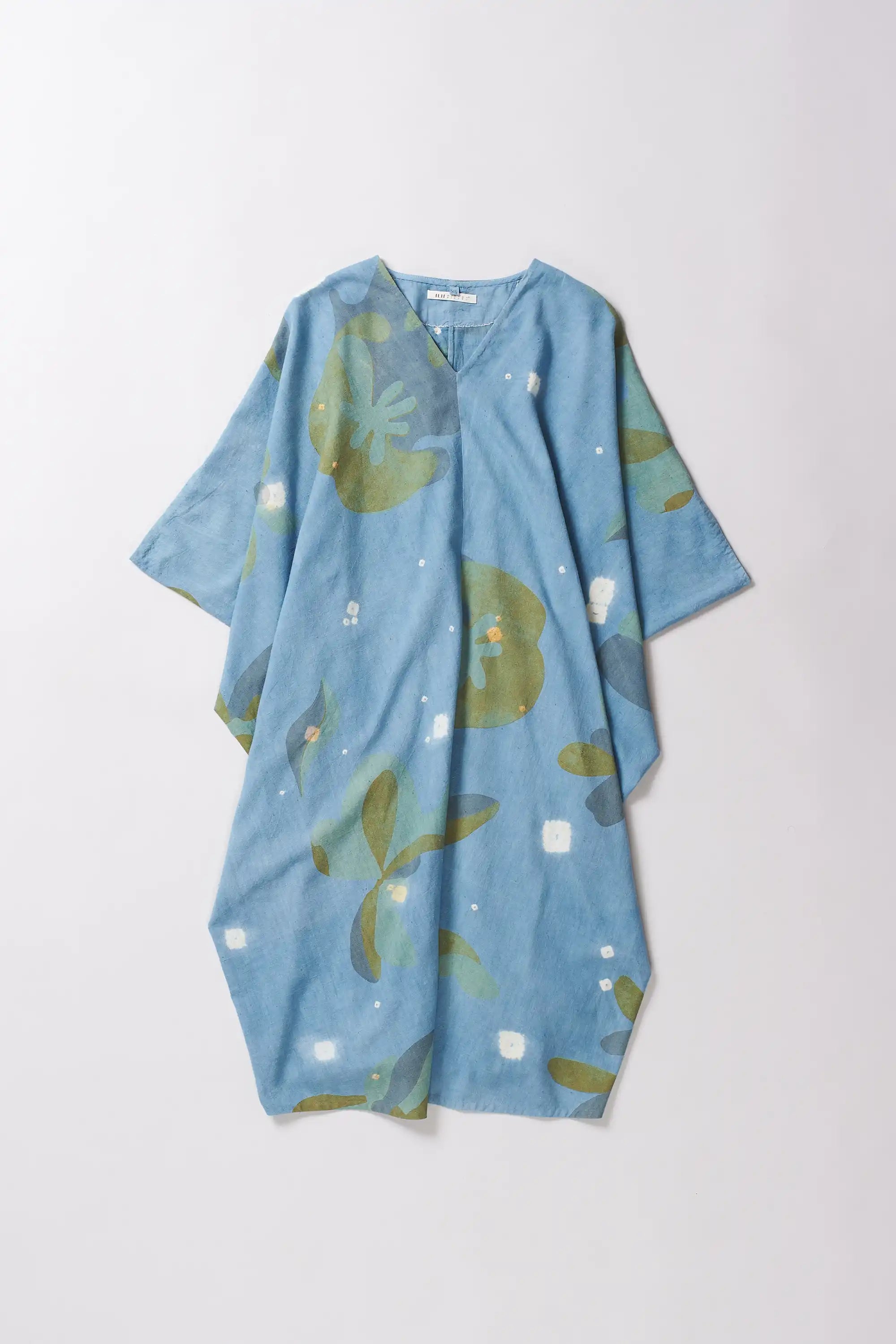 Front image of a cotton sky indigo dress