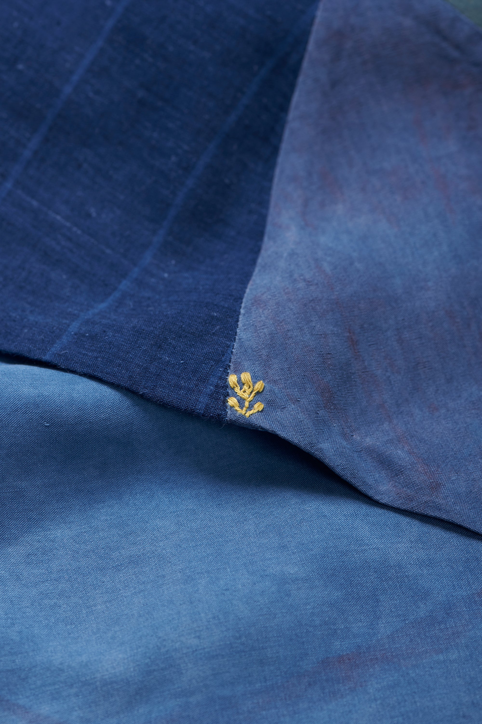 MEDIUM INDIGO COTTON SILK WOMEN DRESS