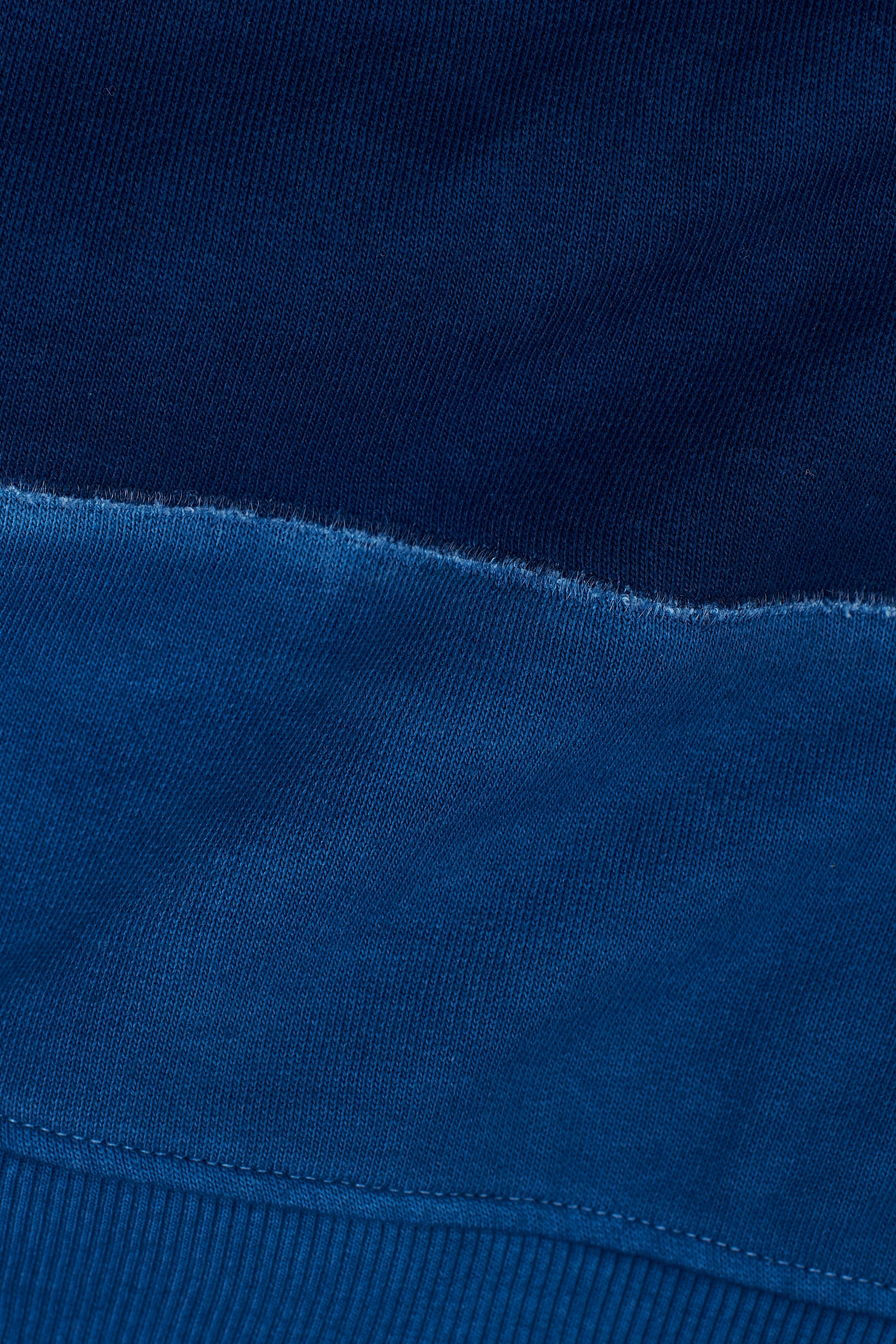 SHADE OF INDIGO PATCHWORK COTTON SWEATSHIRT