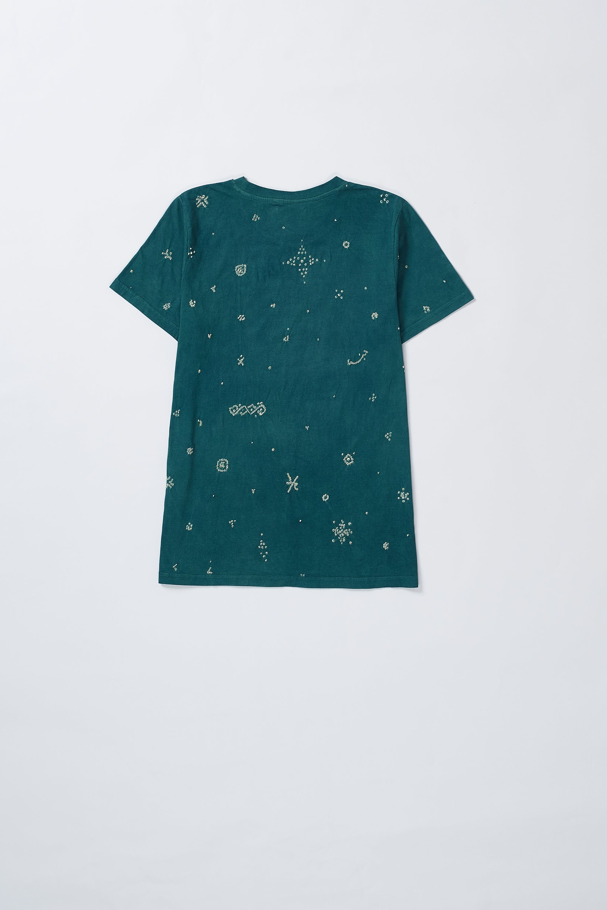 OLIVE GREEN UNISEX ORGANIC COTTON T-SHIRT WITH BANDHANI
