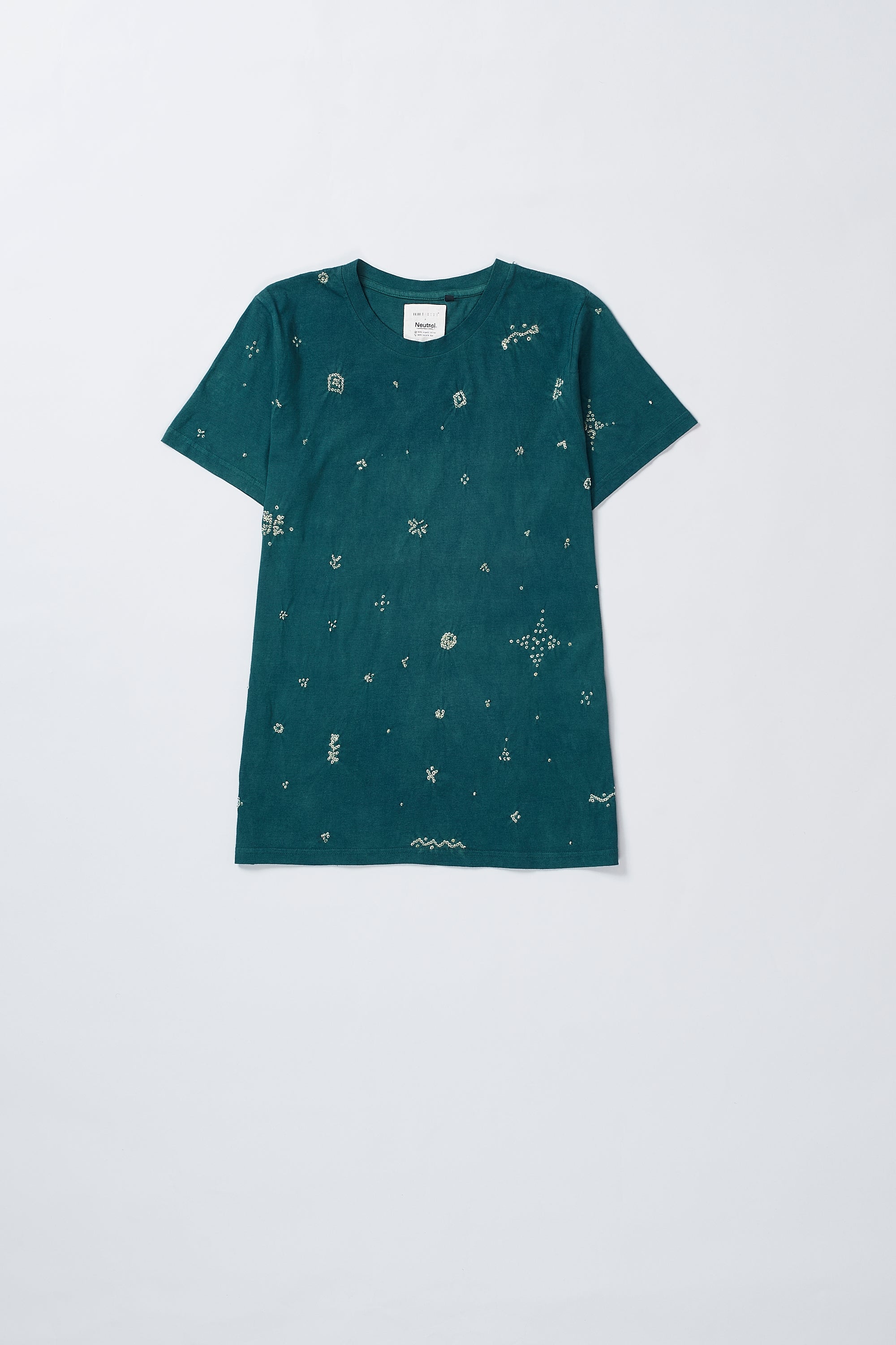 OLIVE GREEN UNISEX ORGANIC COTTON T-SHIRT WITH BANDHANI