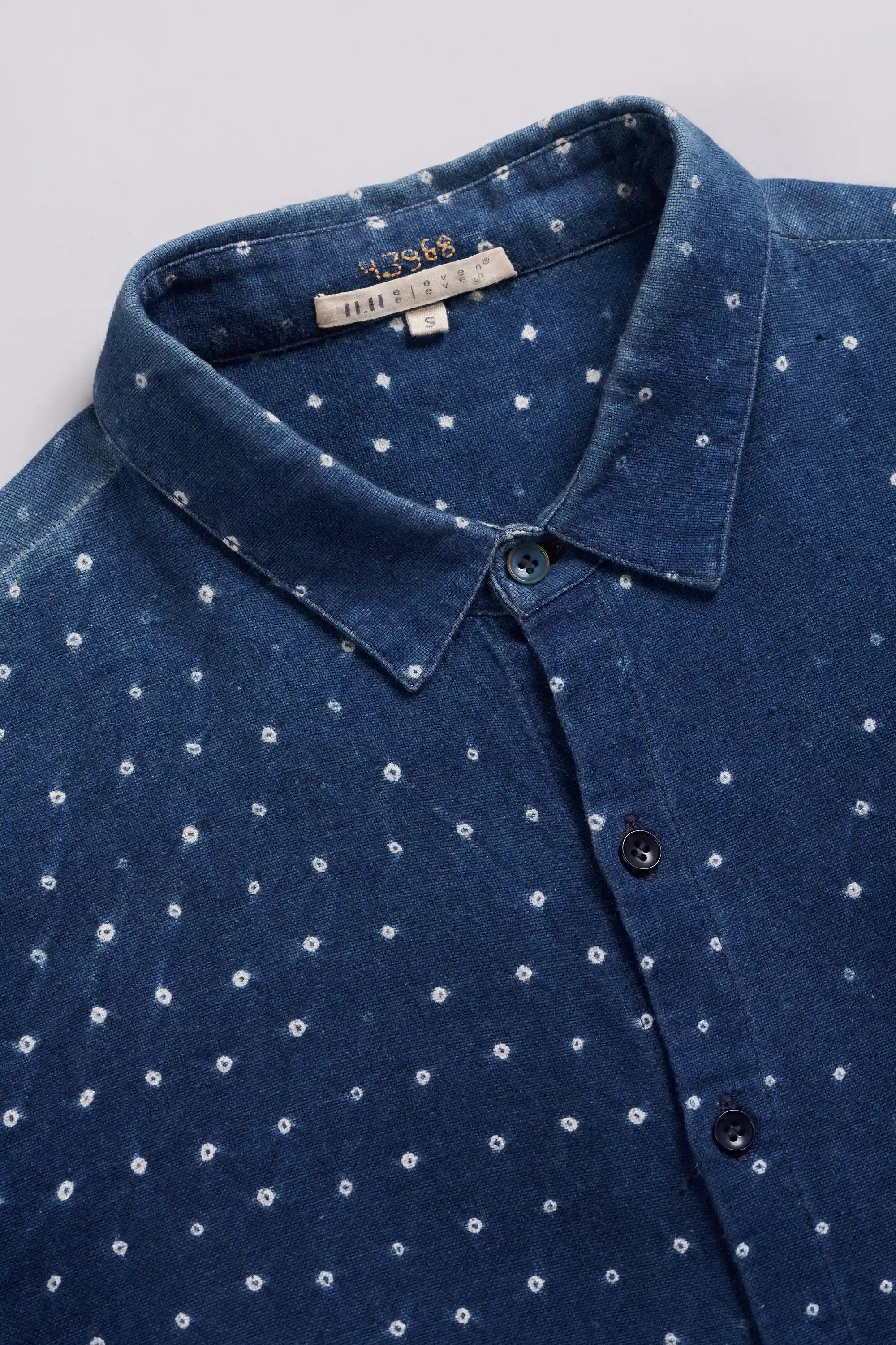 Medium Indigo Cotton Bandhani Shirt