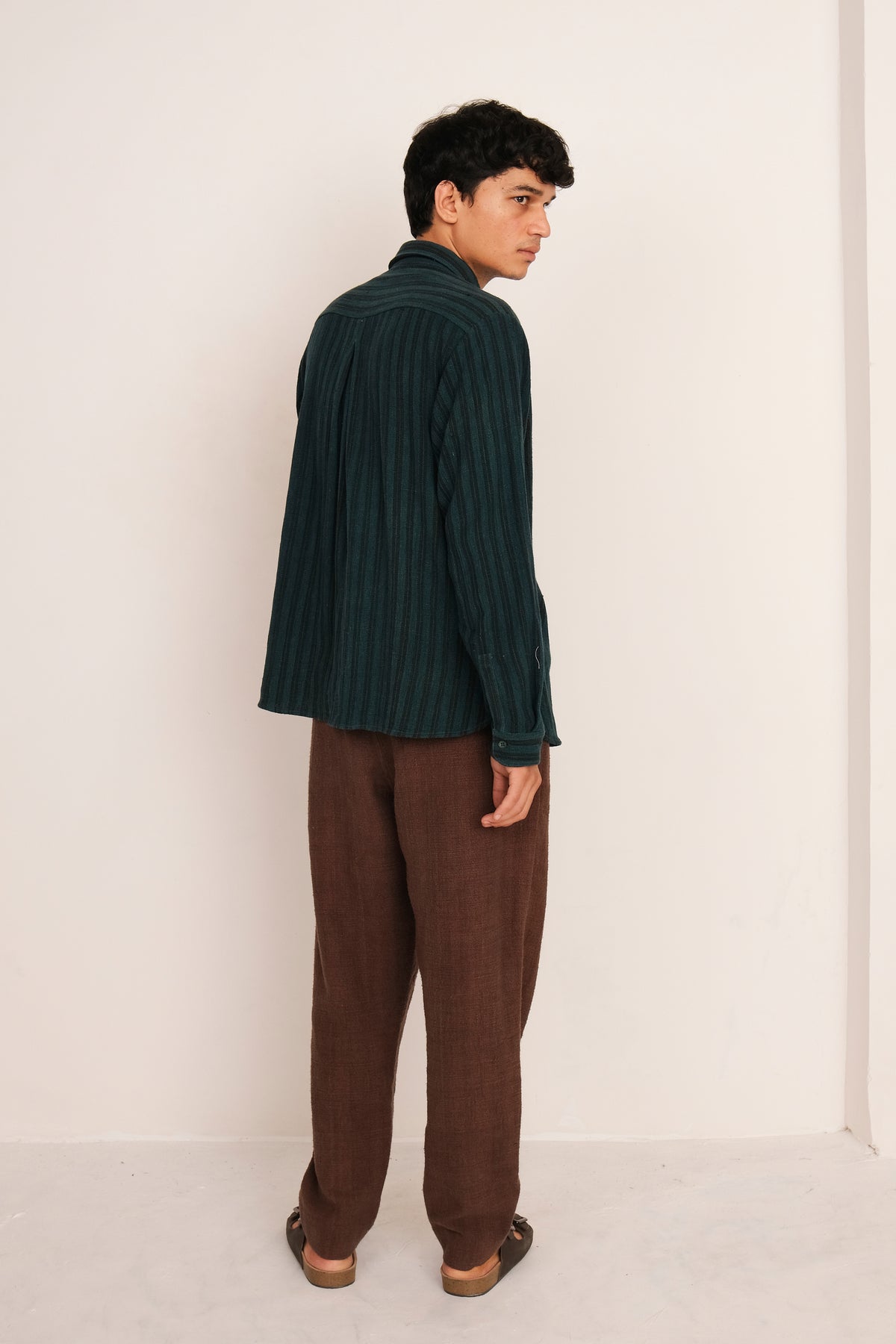 Bottle Green Yarn Dyed Cotton Shirt
