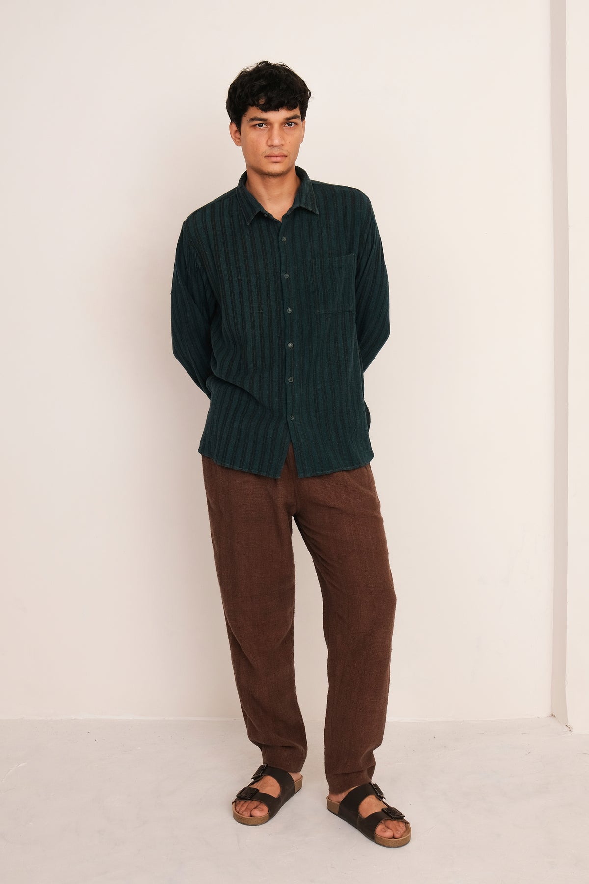 Bottle Green Yarn Dyed Cotton Shirt