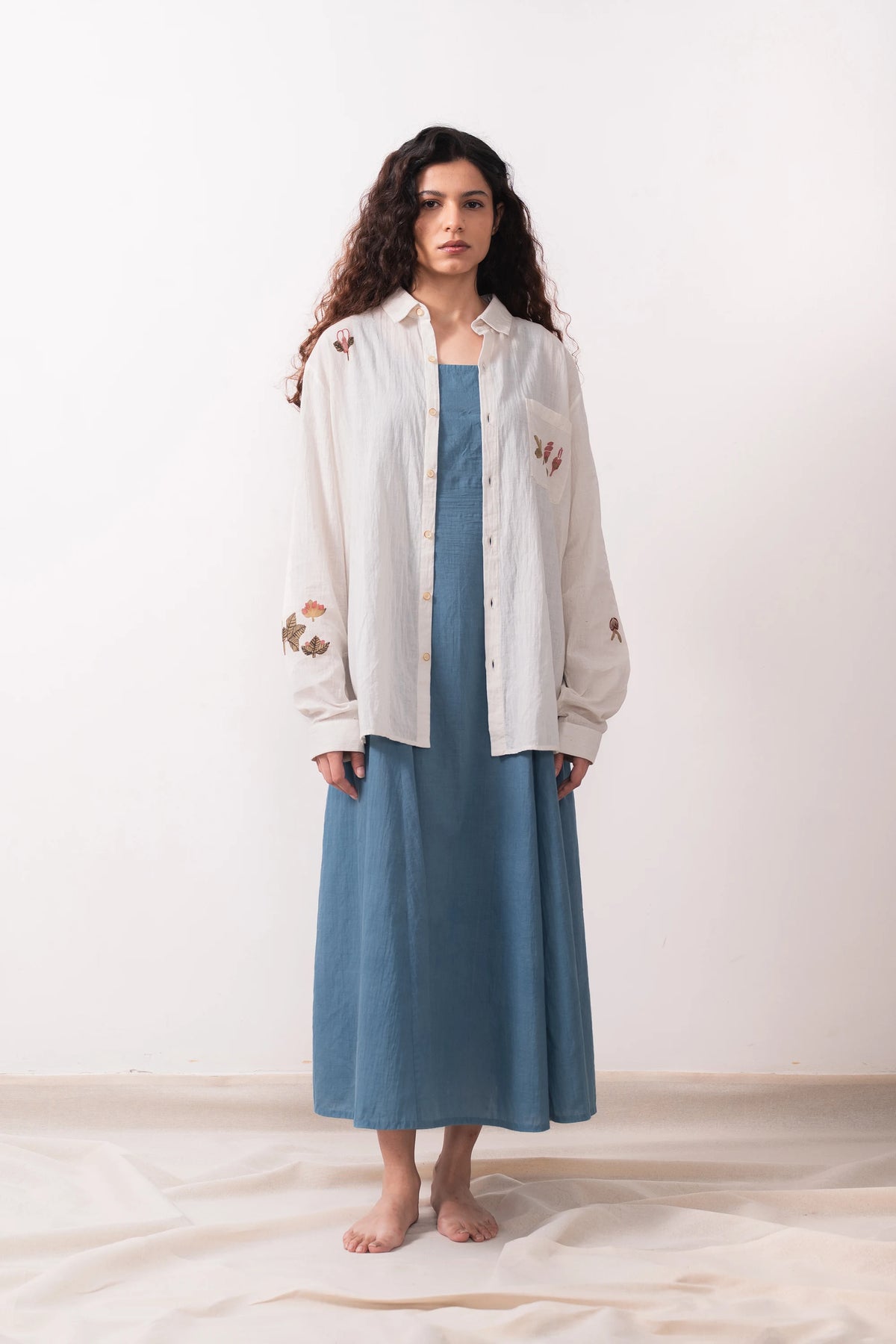 Ecru Handpainted Relaxed Shirt