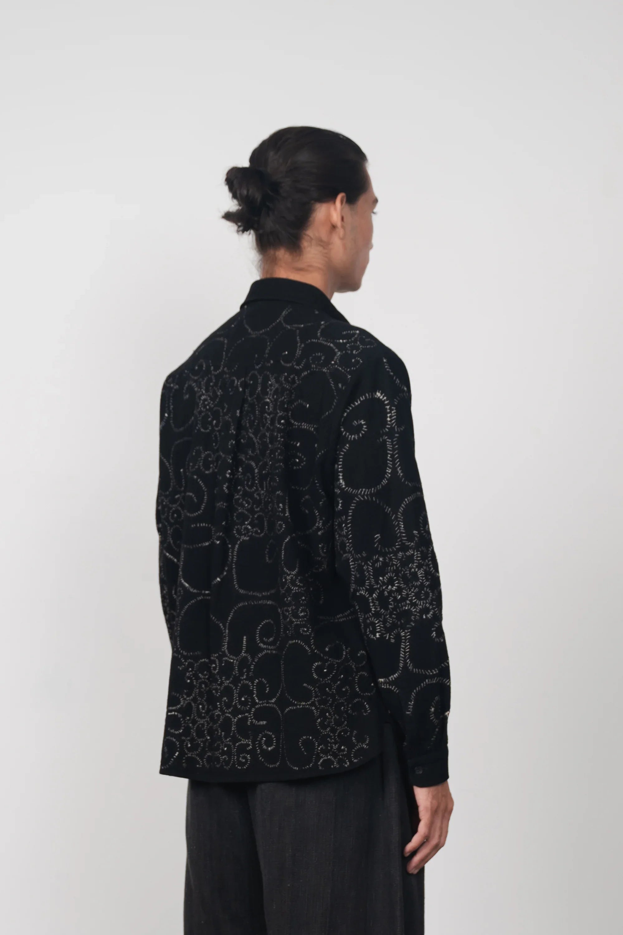 Organic Cotton Bandhani Shirt in Black