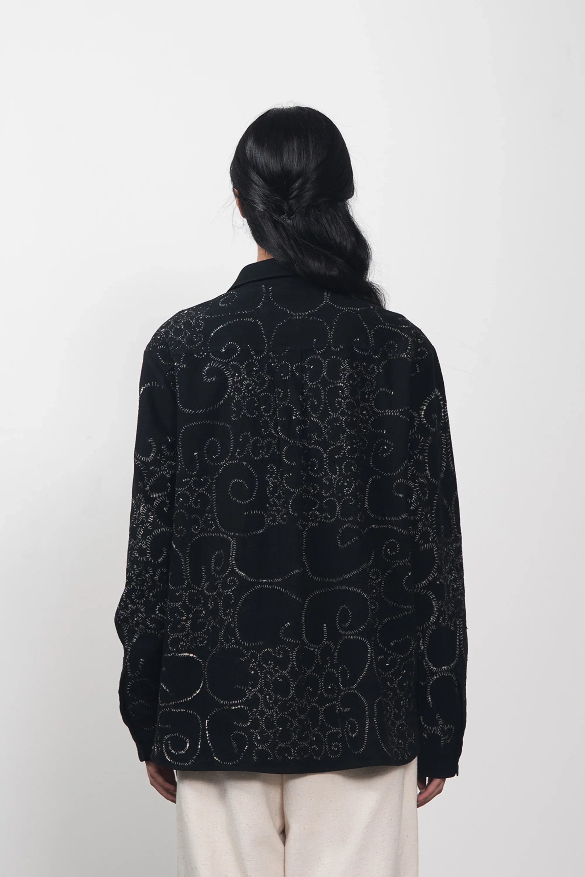 Black Organic Cotton Bandhani Shirt