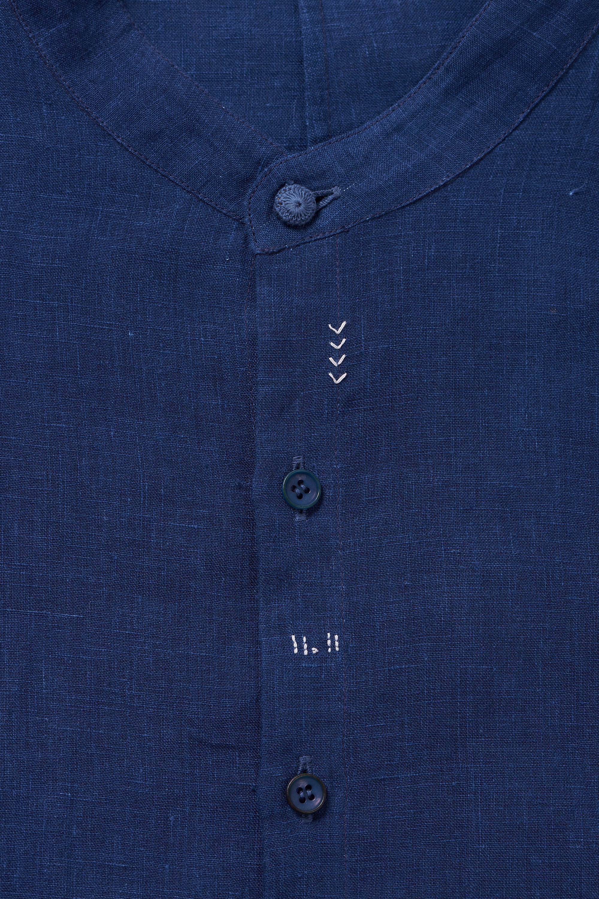 100% Linen Kimono Half Sleeve Shirt Medium Indigo