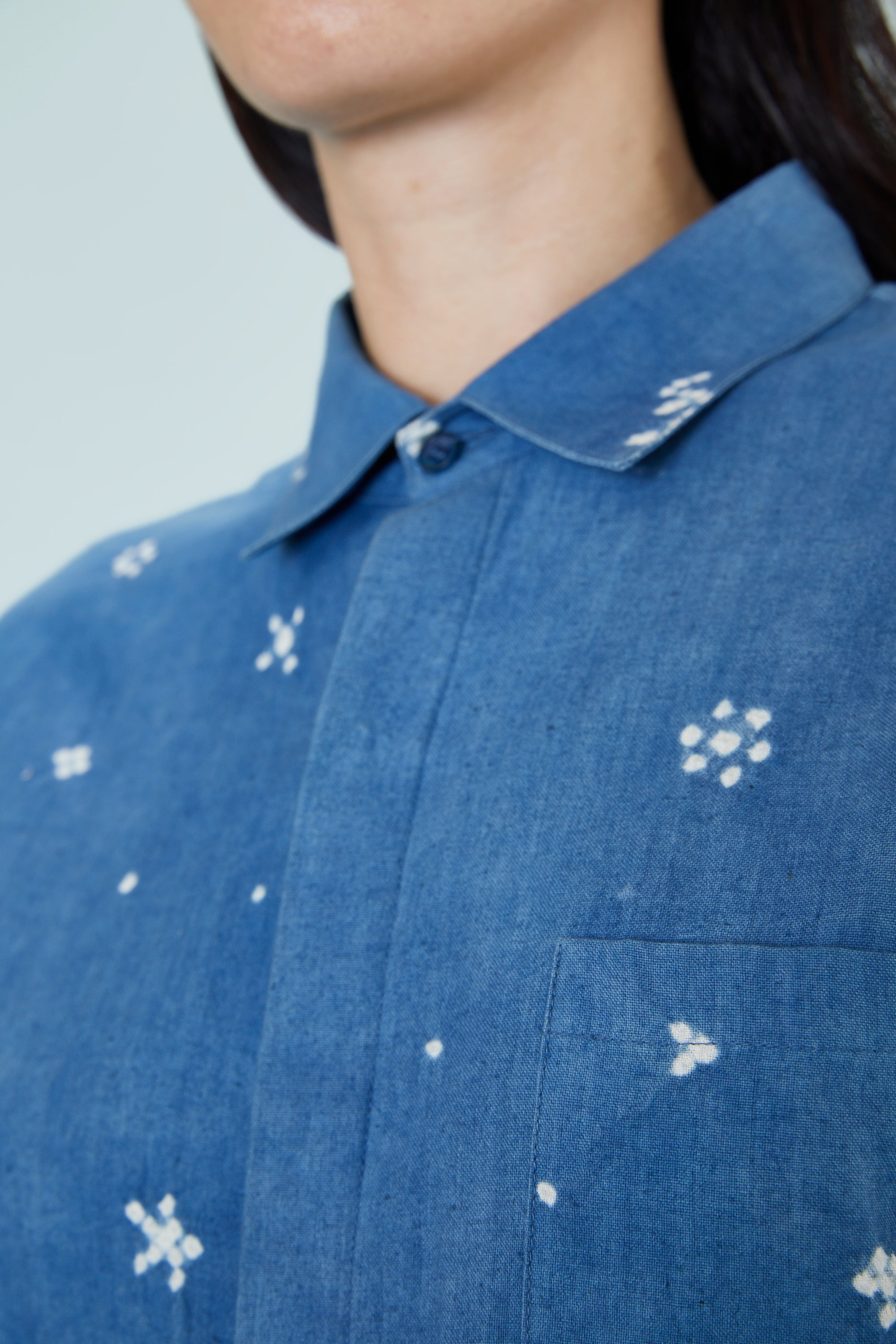 Medium Indigo Bandhani Sartorial Shirt