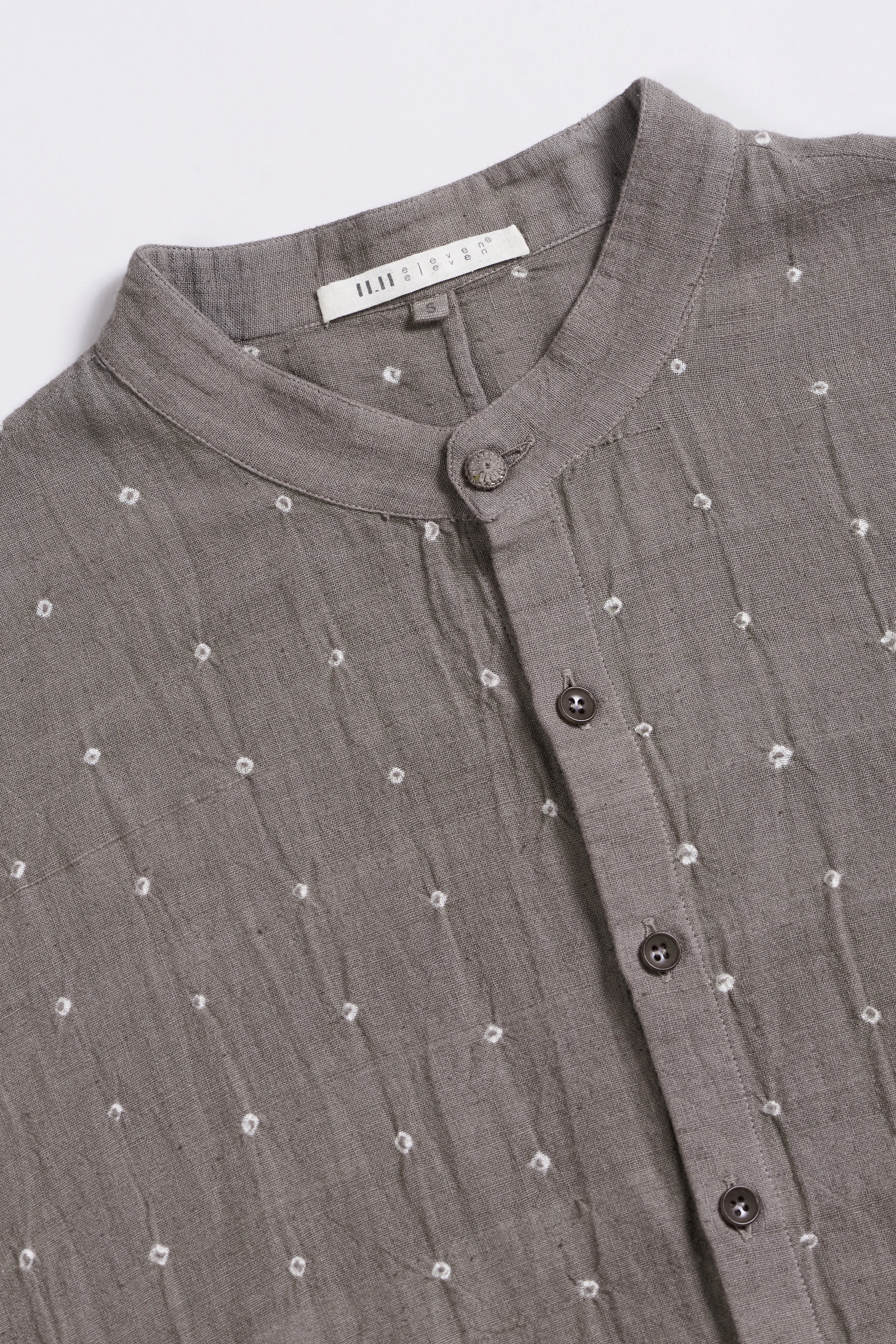 Organic Cotton Bandhani Shirt in Ash Grey