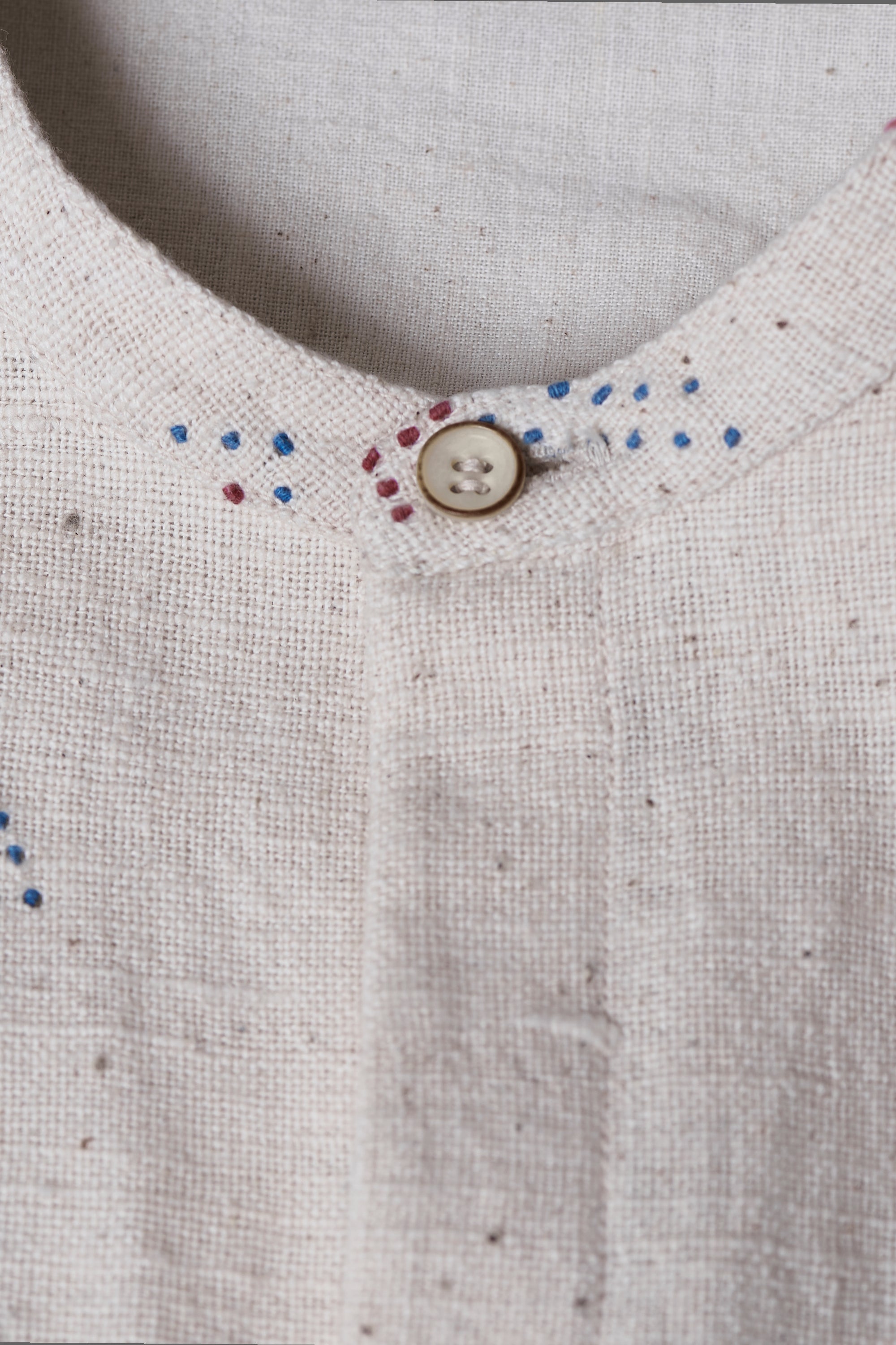 Ecru Men'S Shirt in Fine Cotton