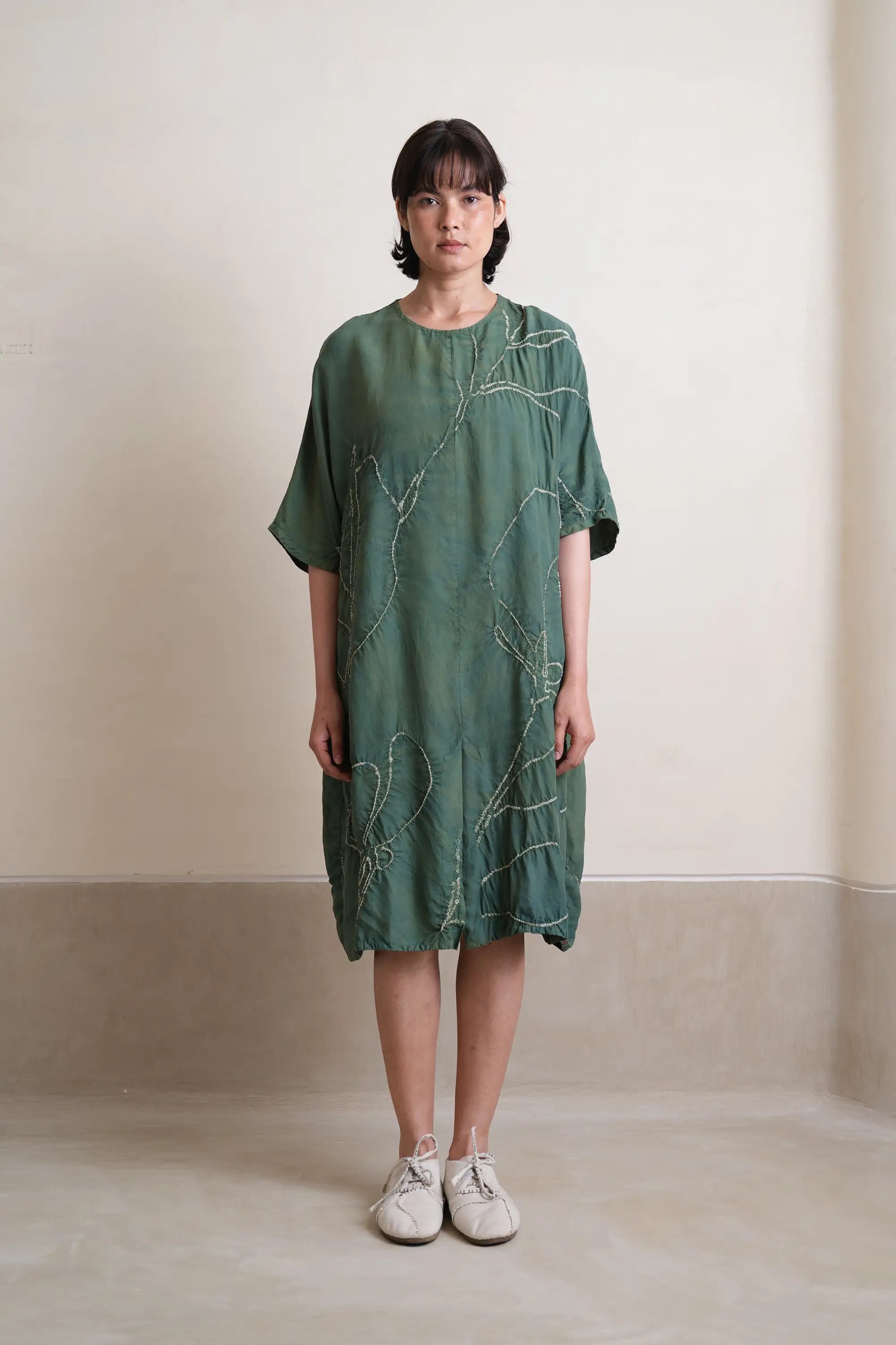 strapless open back dress Womenline Olive Green Vichitra Silk Sequence Embroidered Gown  WomenLine.in