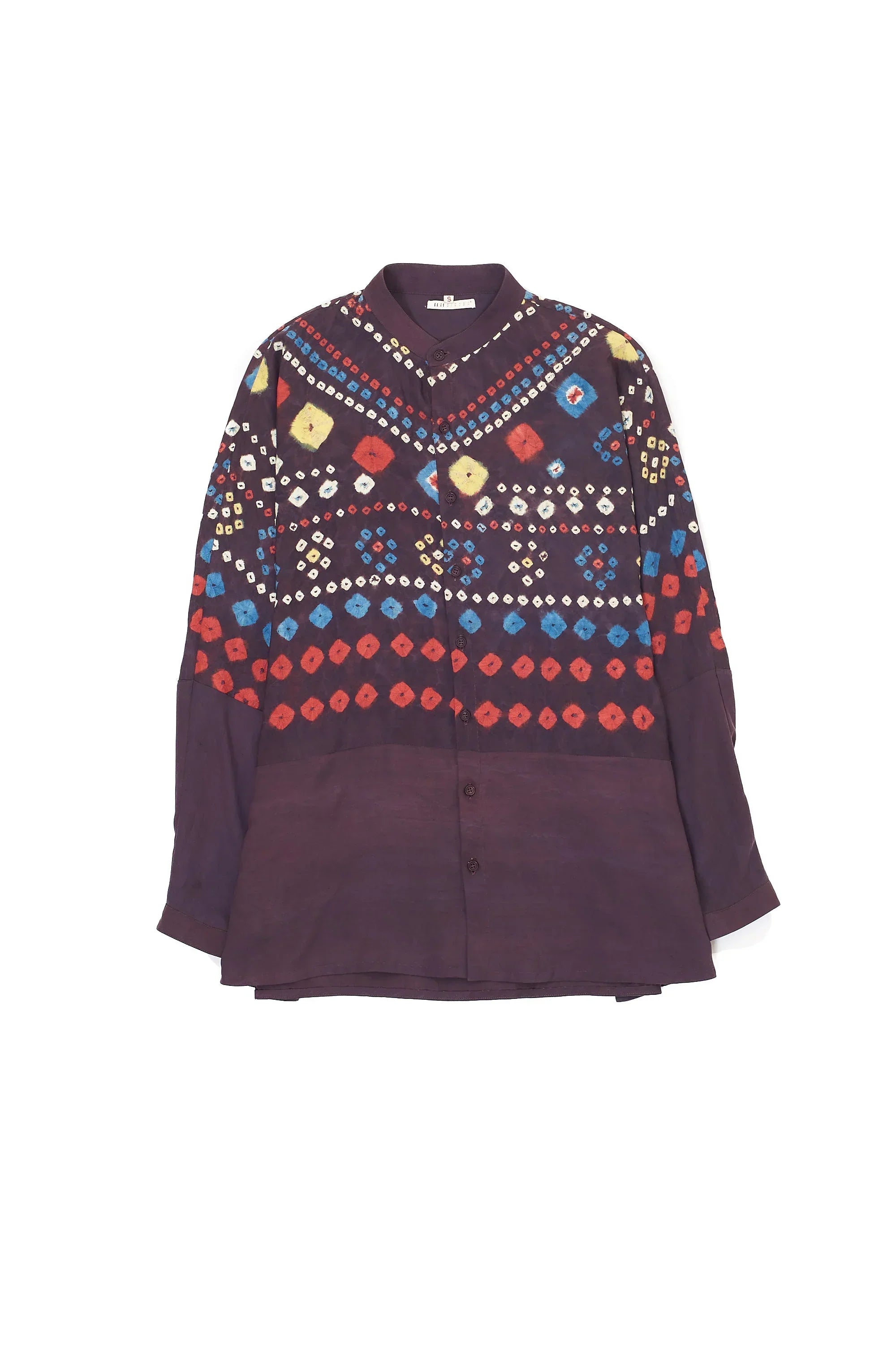 multi color bandhani shirt silk in