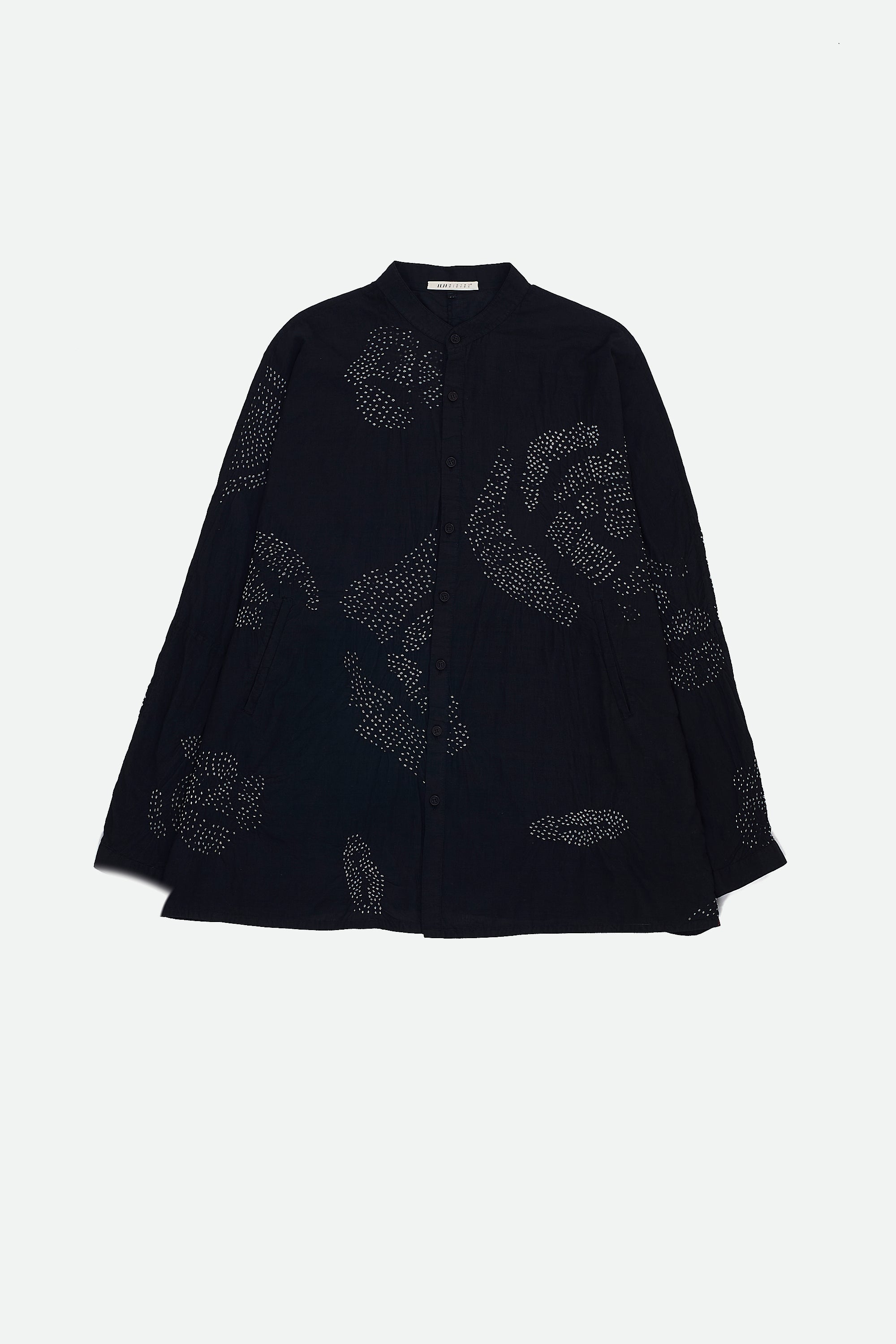 Black Bandhani Comfort Fit Cotton Shirt