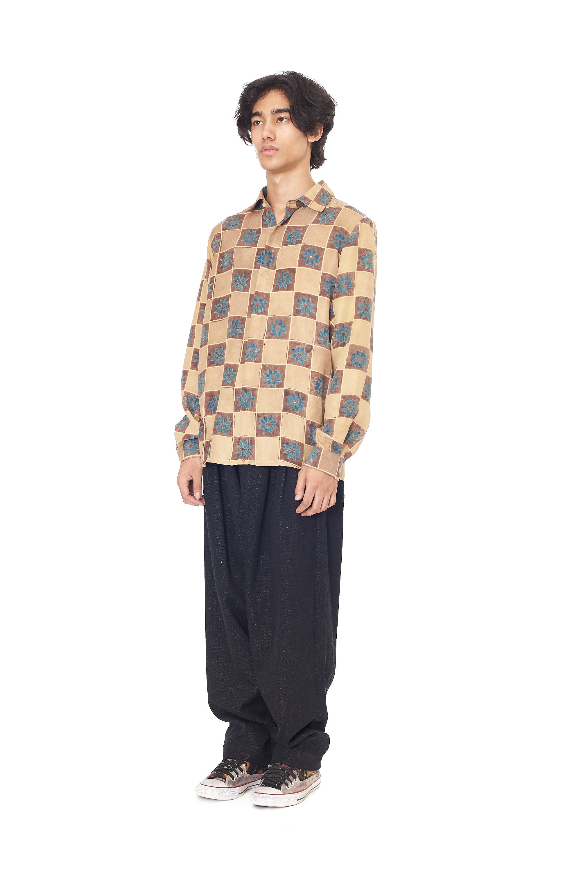 Multi-Colour Atthangudi Tile Inspired Block Print Mens Shirt