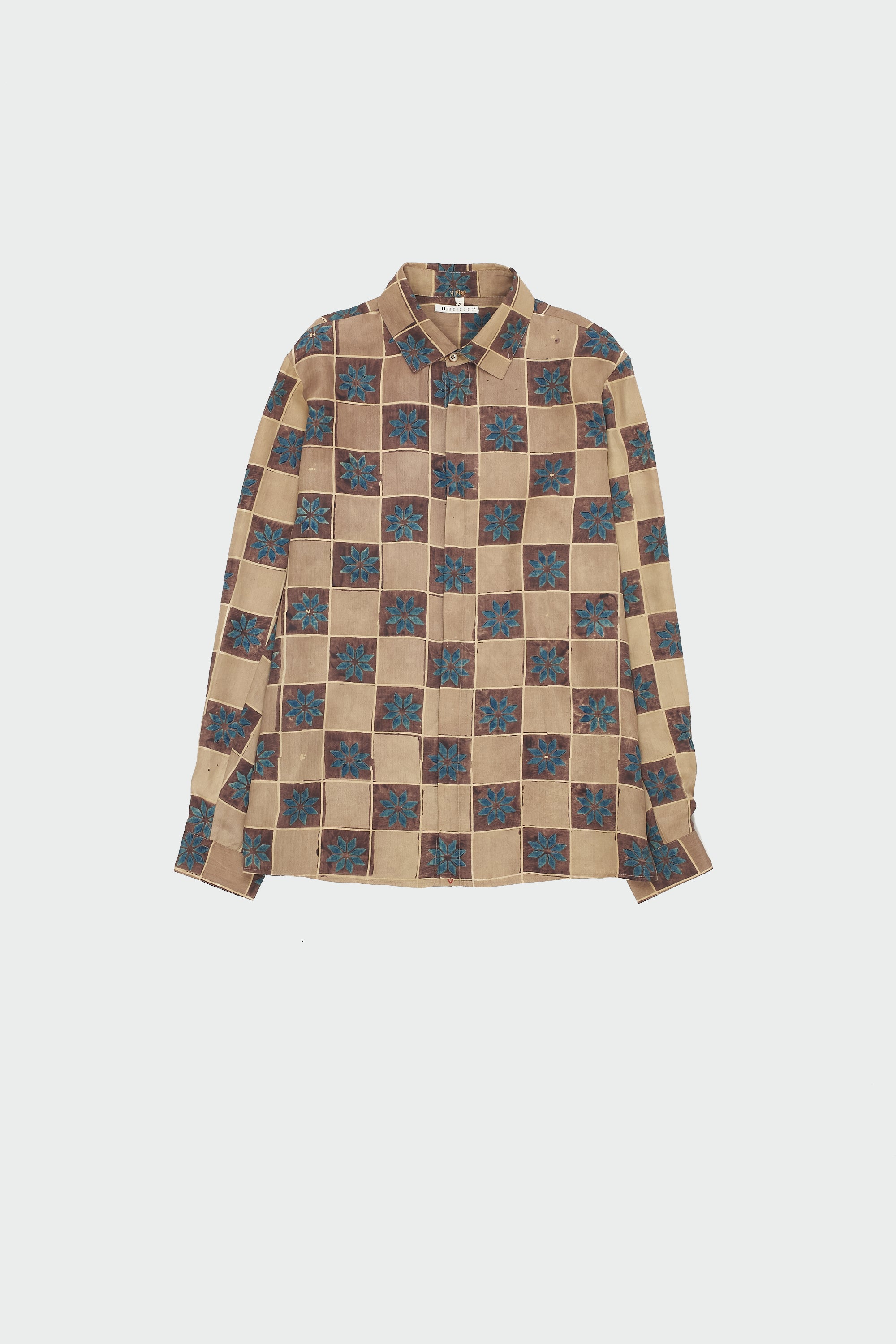 Multi-Colour Atthangudi Tile Inspired Block Print Mens Shirt