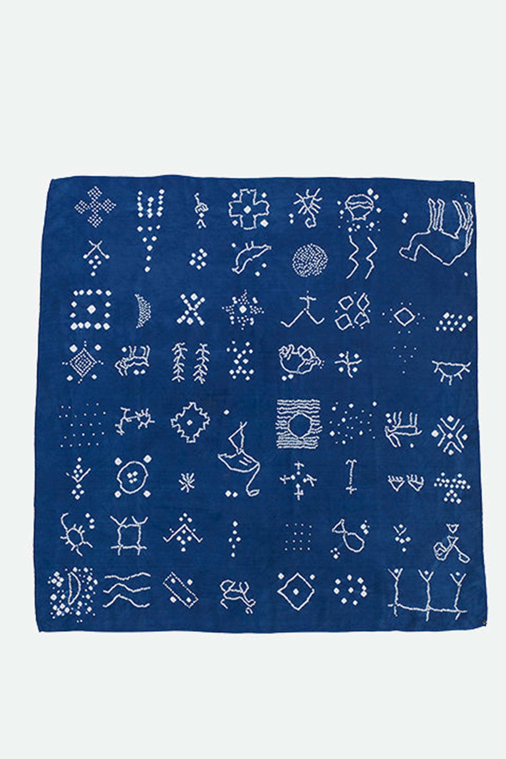 Medium Indigo Silk Bandhini Statement Square Silk Scarf