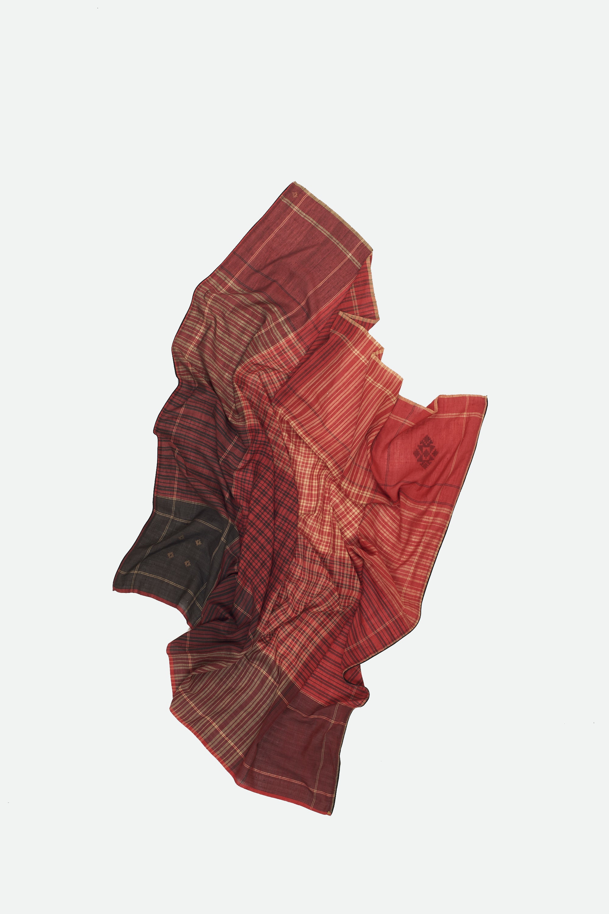 YARN DYED JAMDANI SCARF IN RED