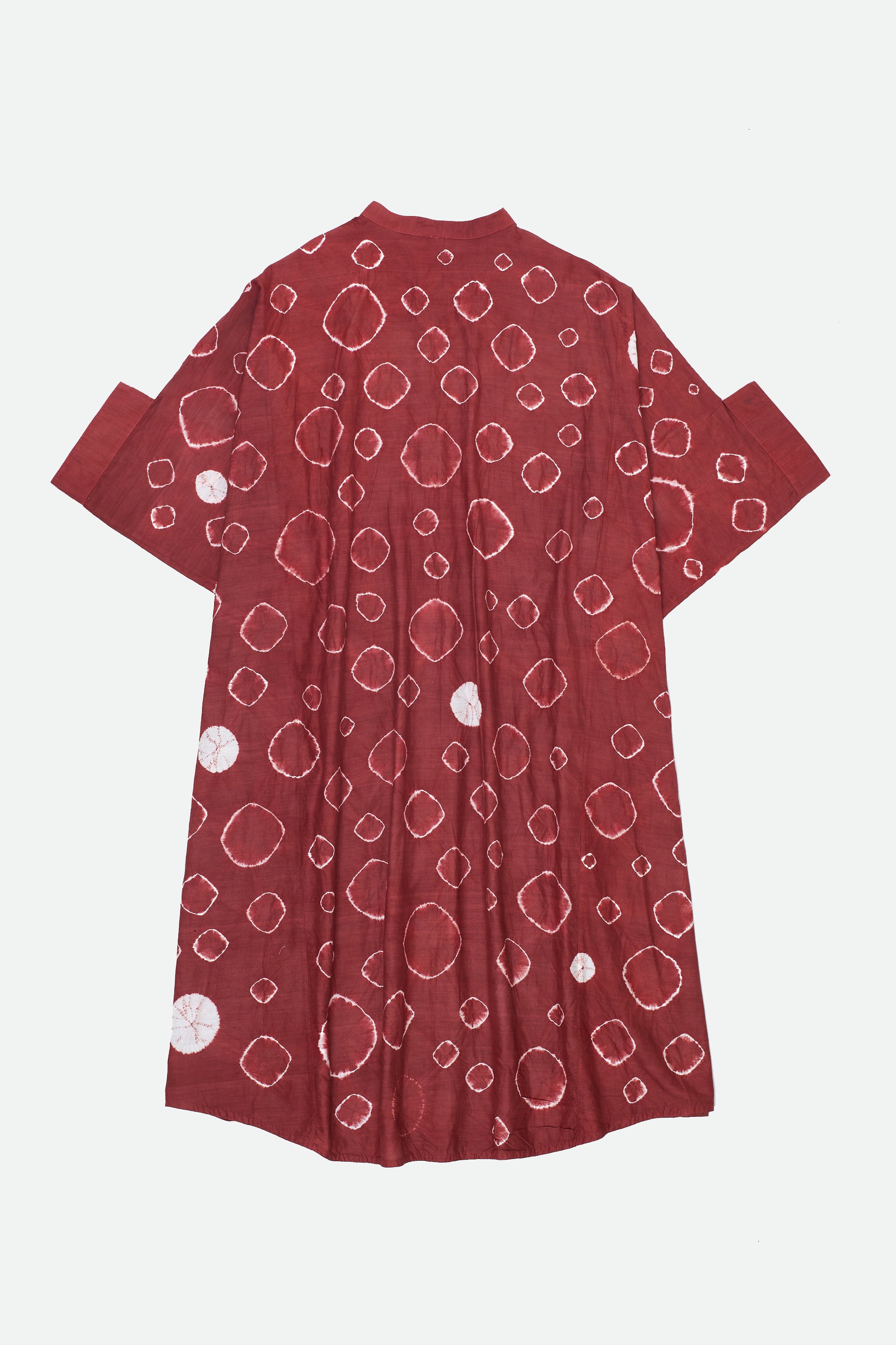 CRIMSON PINK KAFTAN DRESS CRAFTED WITH ALL OVER SHIBORI