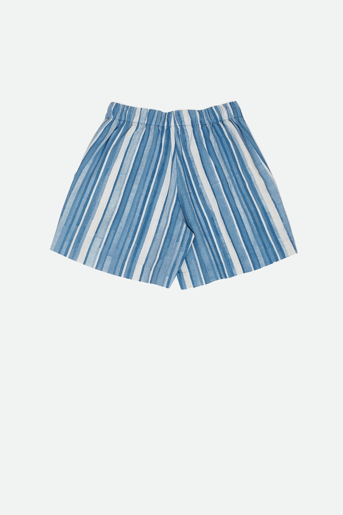 Light Indigo Screen Printed Cotton Unisex Shorts