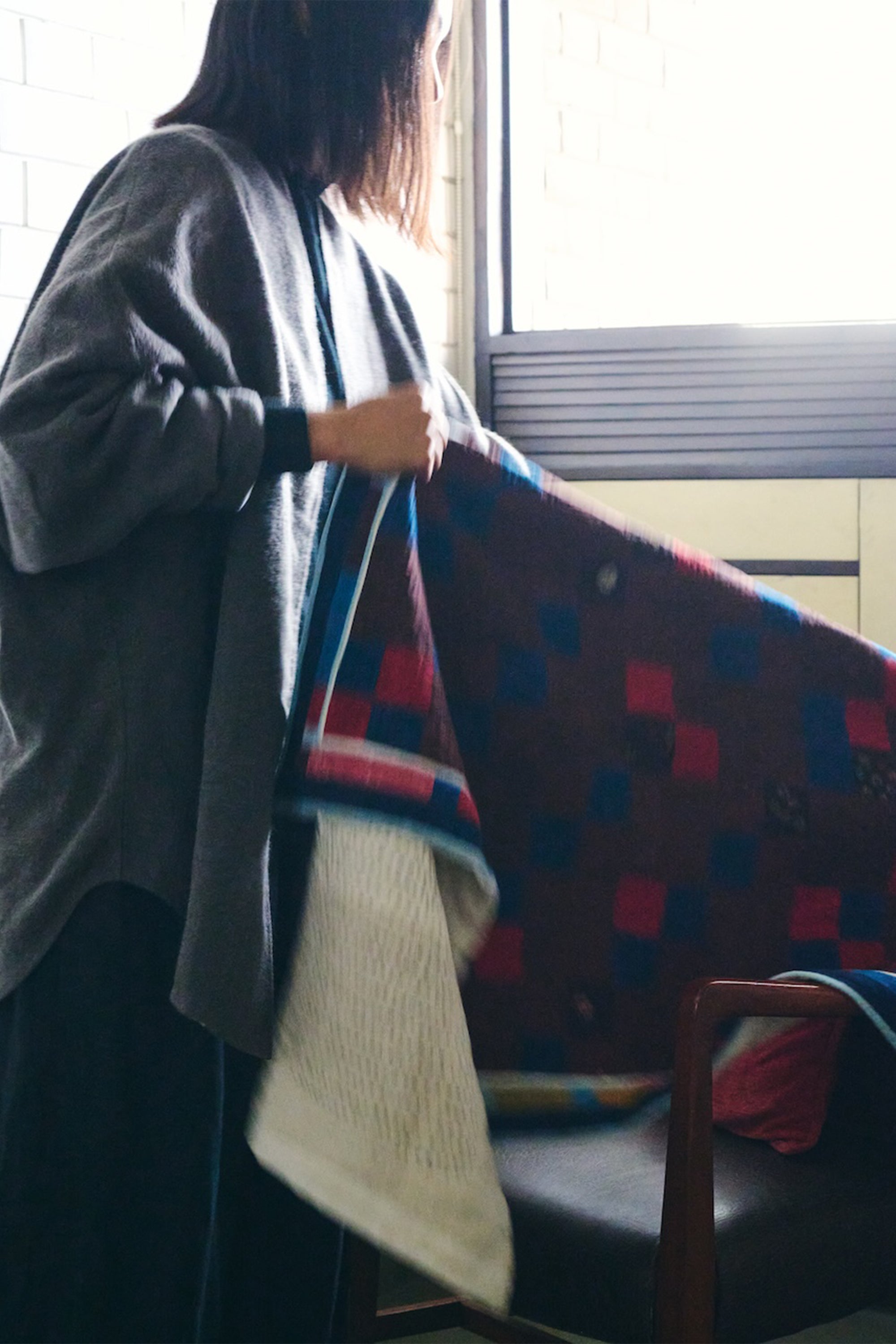 Hand Embroidered Patchwork Quilt in Multicolour