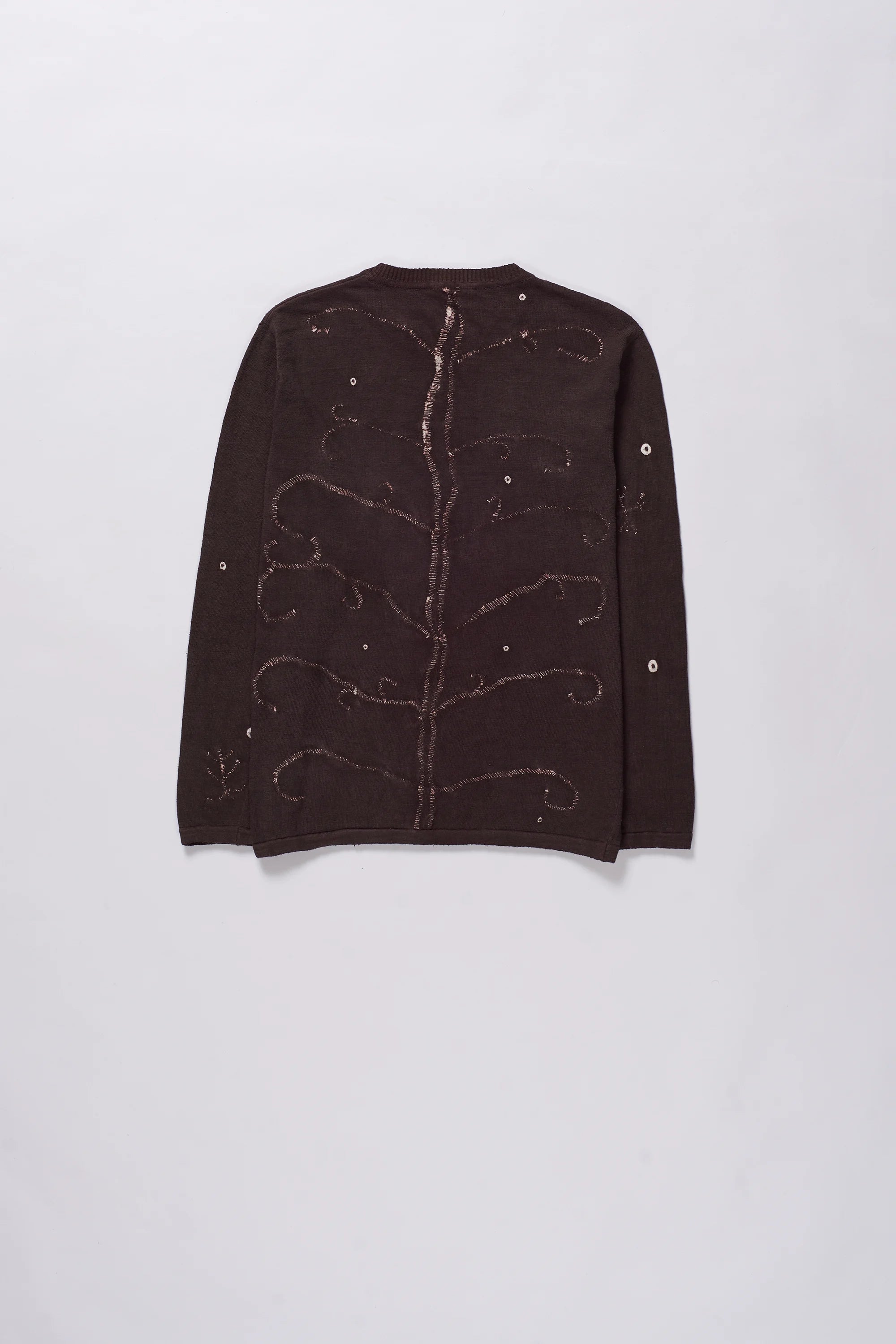 Burnt Umber Cotton T-Shirt With Shibori