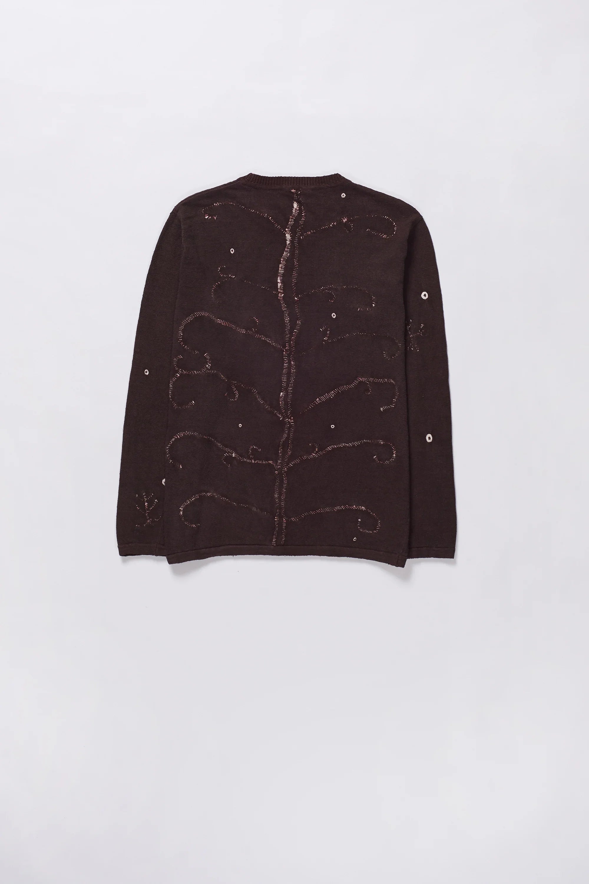 Burnt Umber Cotton T-Shirt with Shibori