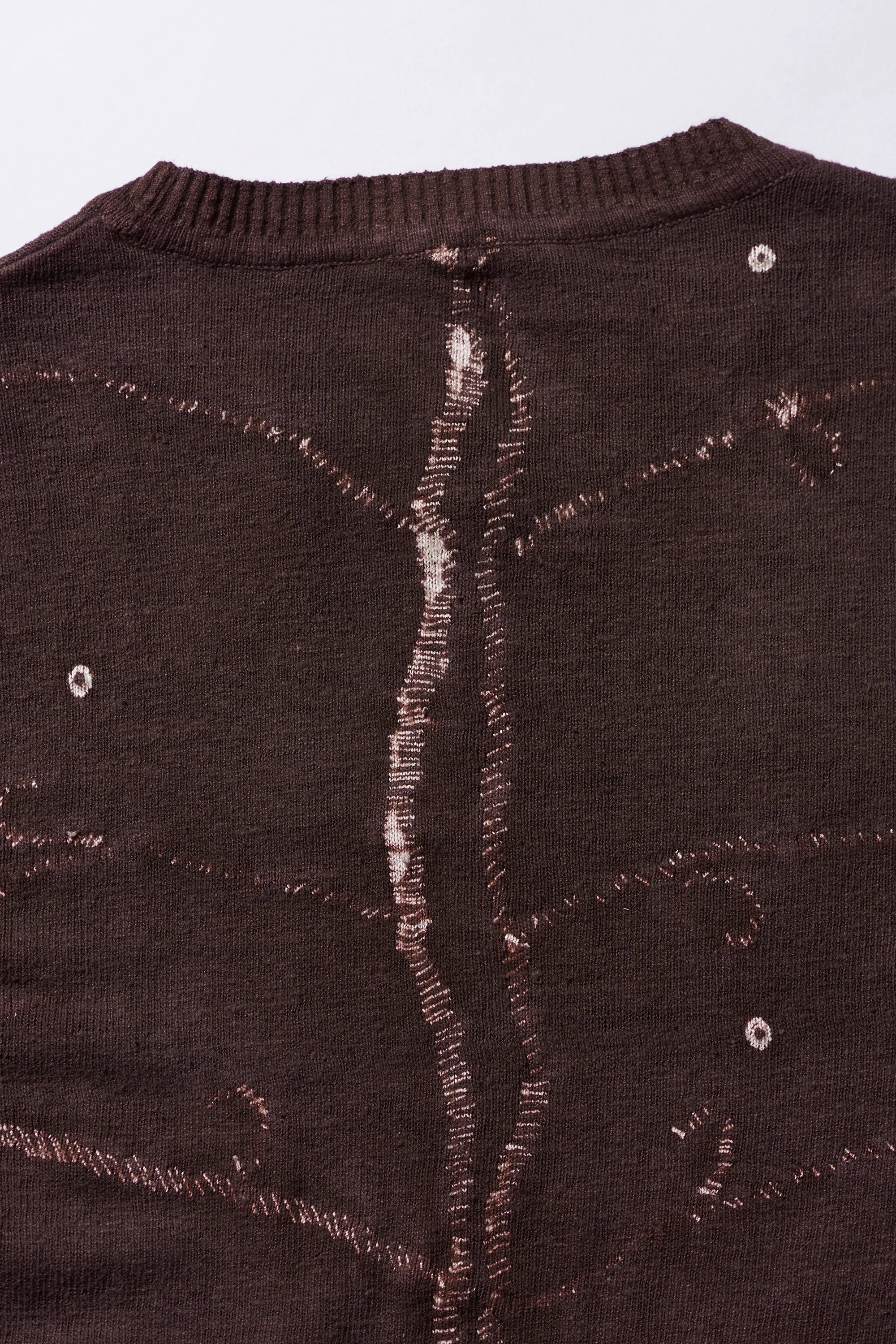 Burnt Umber Cotton T-Shirt With Shibori