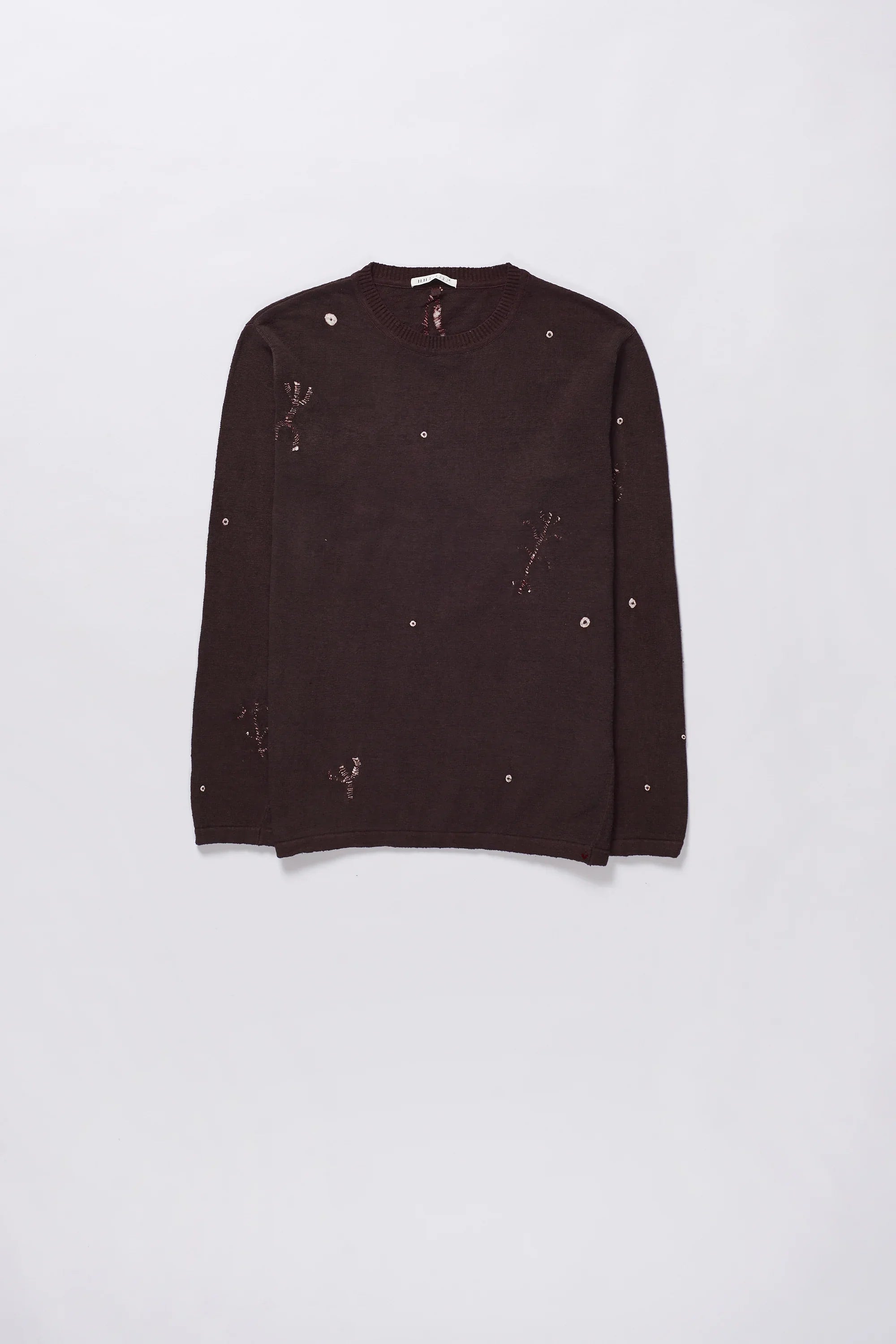 Burnt Umber Cotton T-Shirt with Shibori