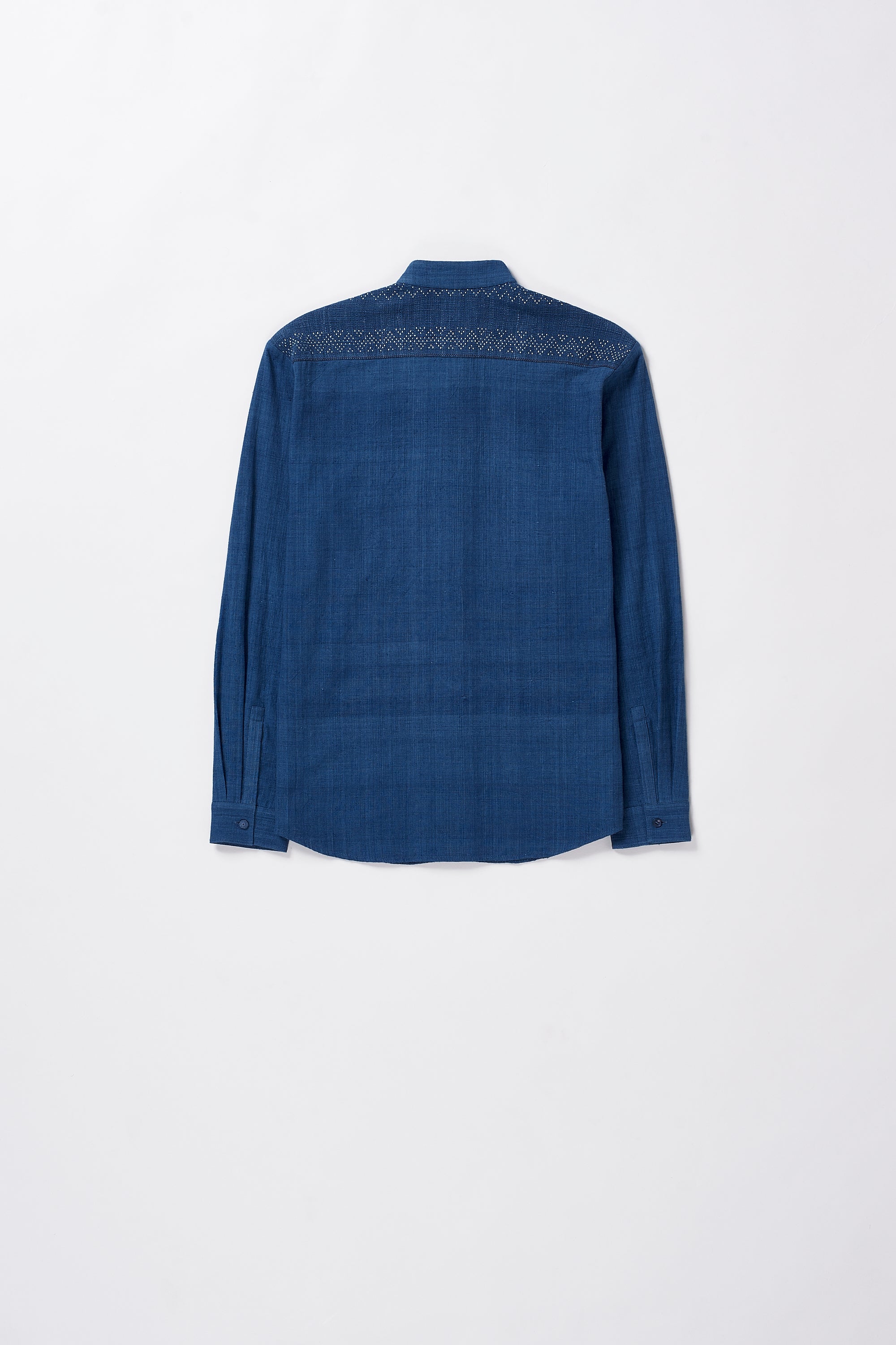 TANGALIYA CONCEALED PLACKET SHIRT IN MEDIUM INDIGO