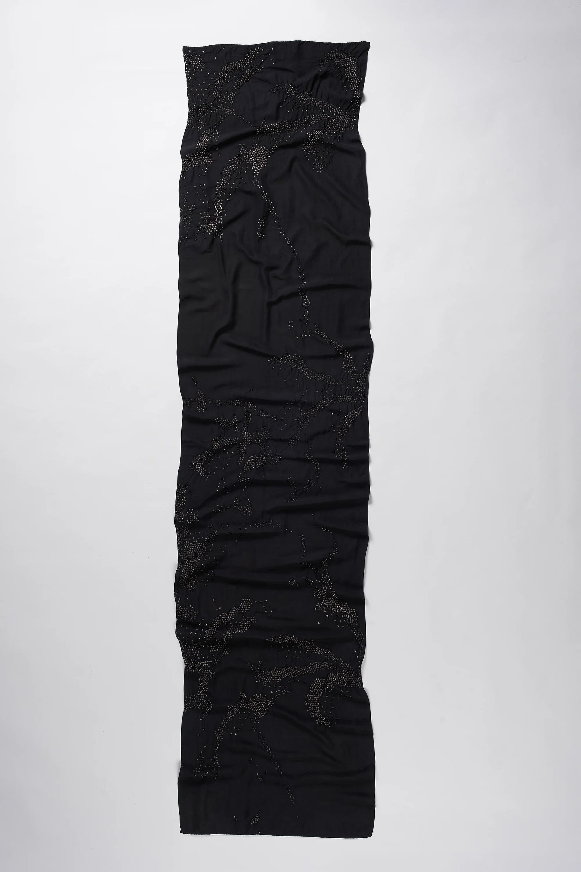 Black Bandhani Silk Scarf