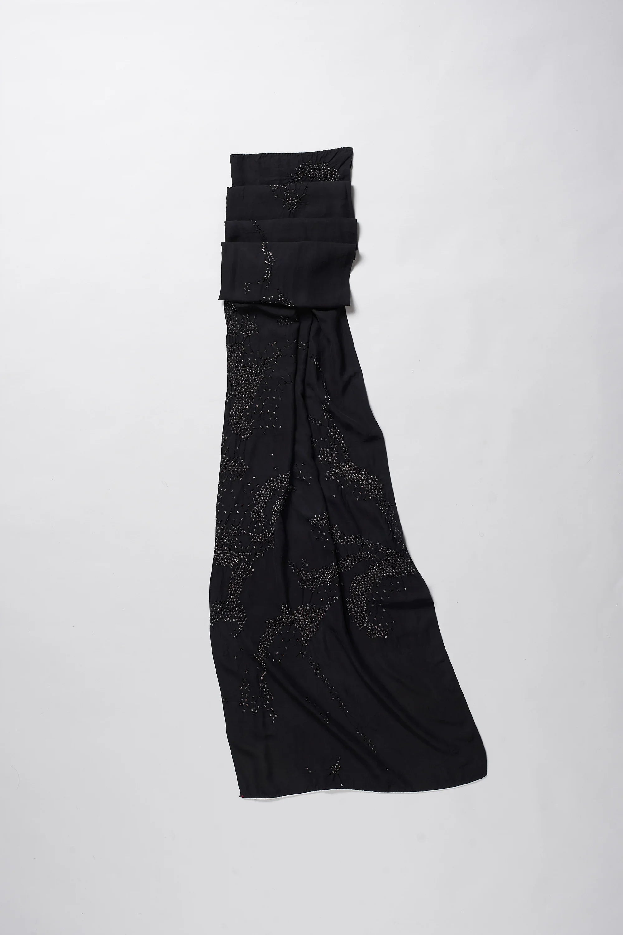 Black Bandhani Silk Scarf