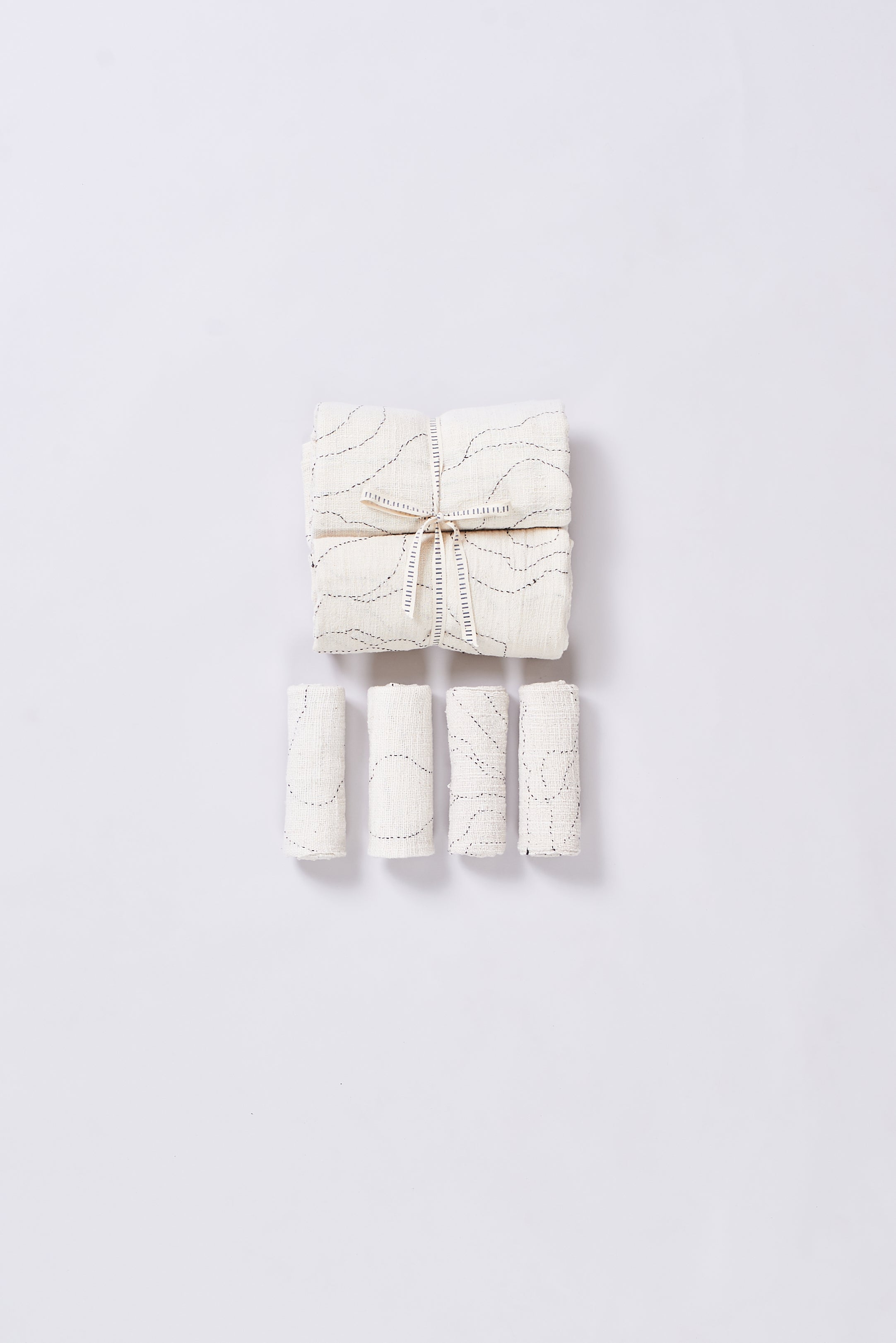 Ecru Kantha Towel Set