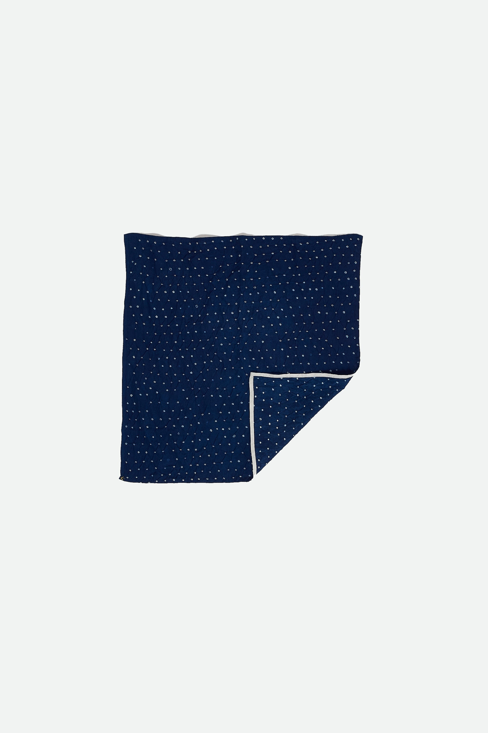 Indigo Bandhani Cotton Silk Scarf