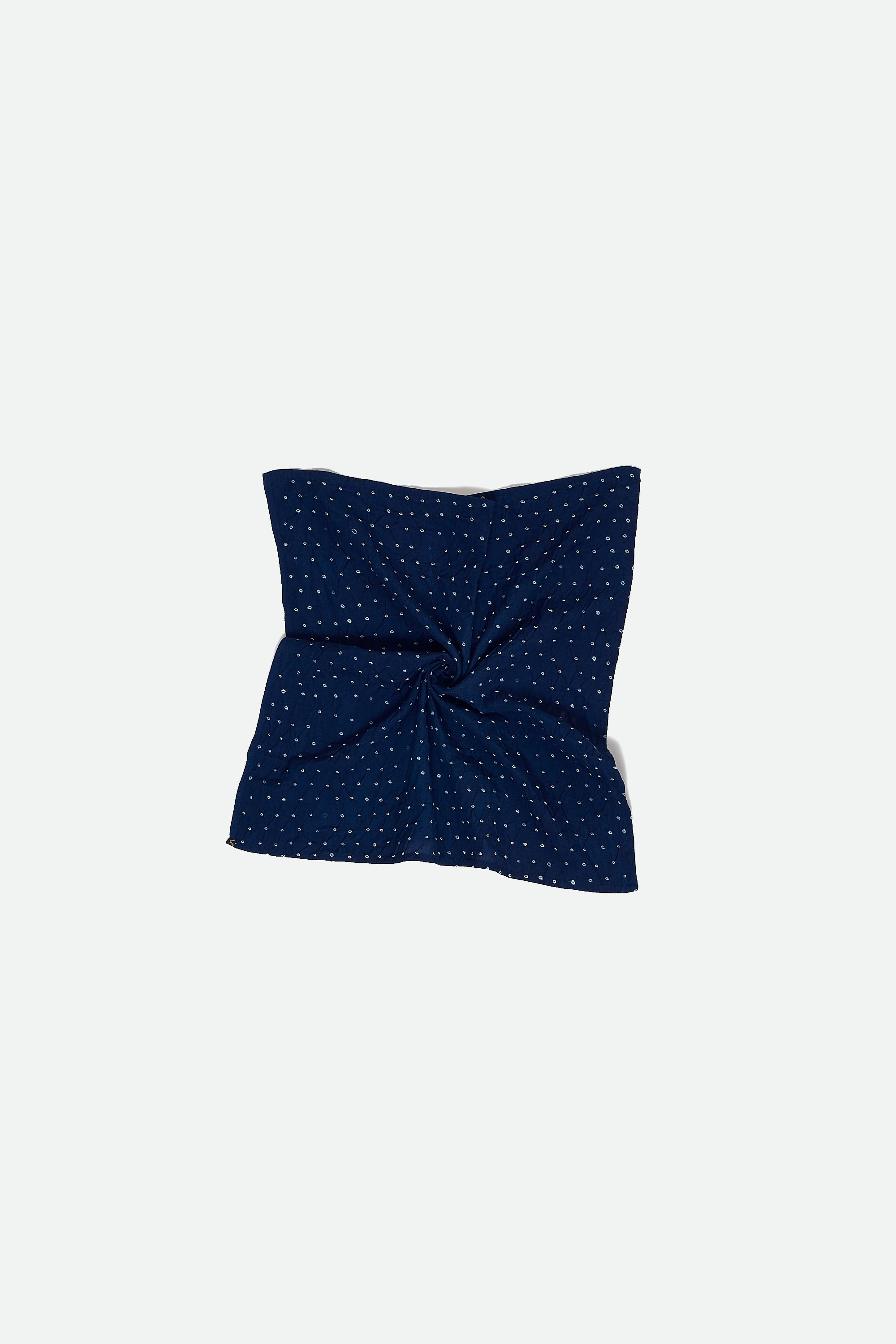INDIGO BANDHANI COTTON SILK SCARF