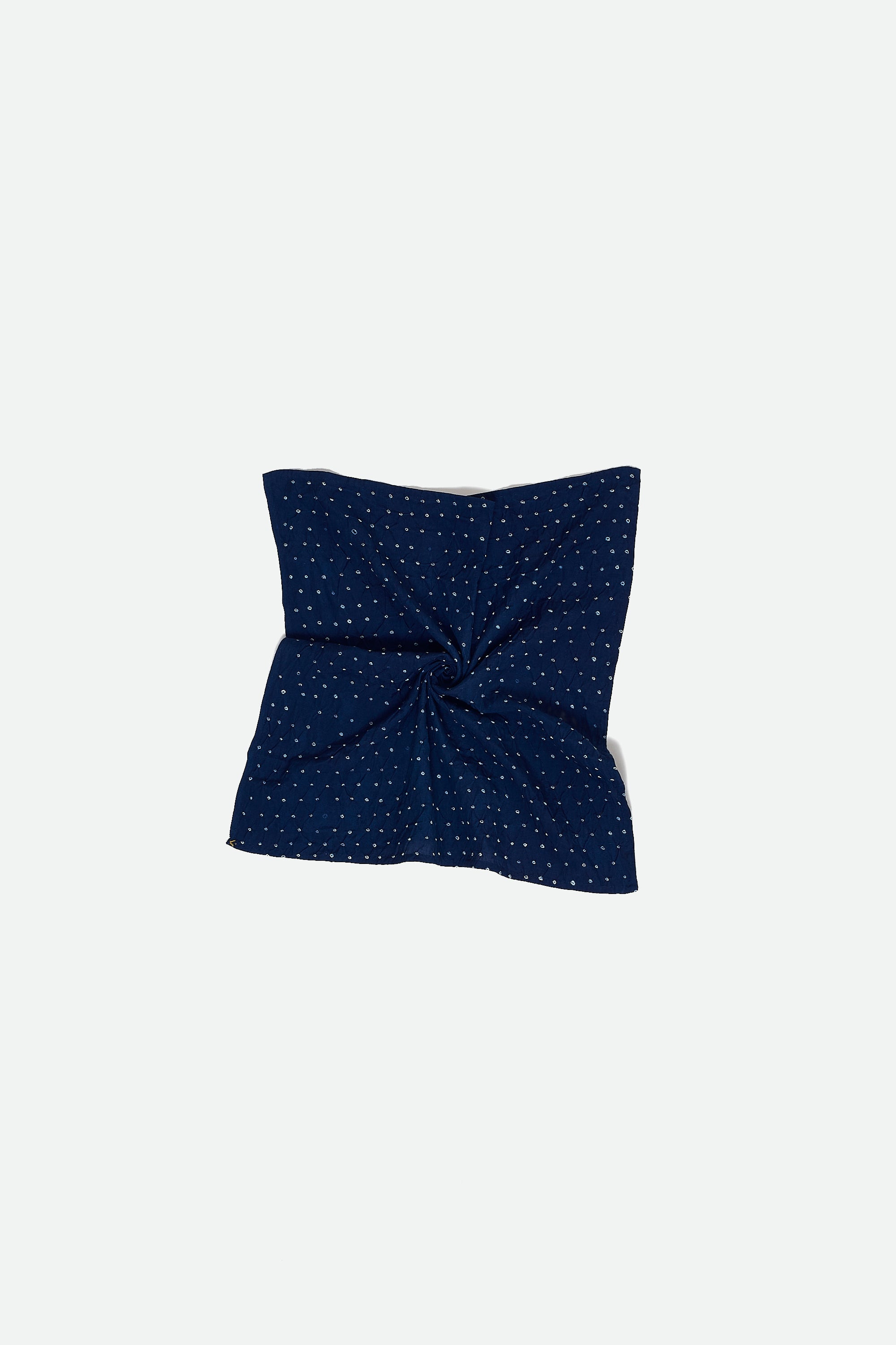 Indigo Bandhani Cotton Silk Scarf