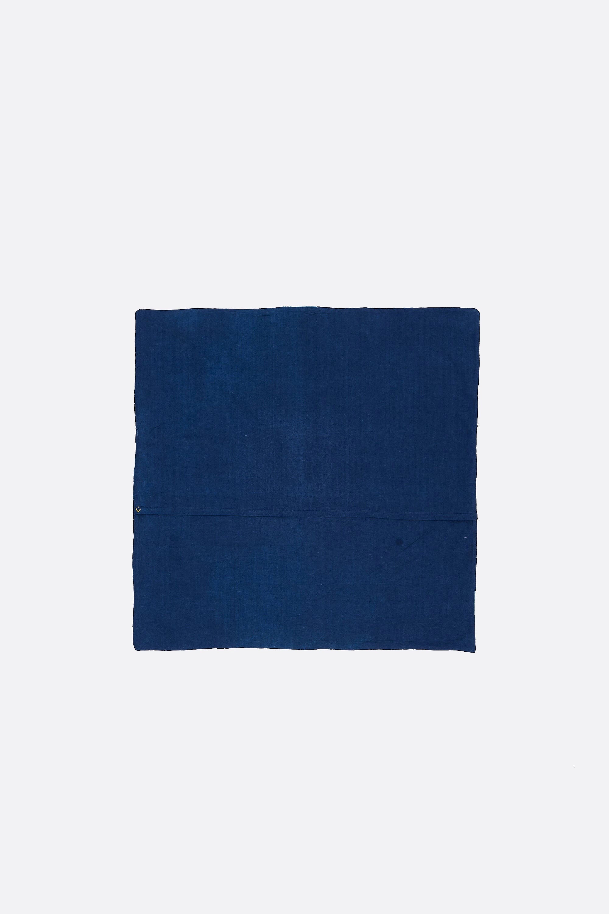 Chequered Patchwork Cushion in Shades Of Indigo