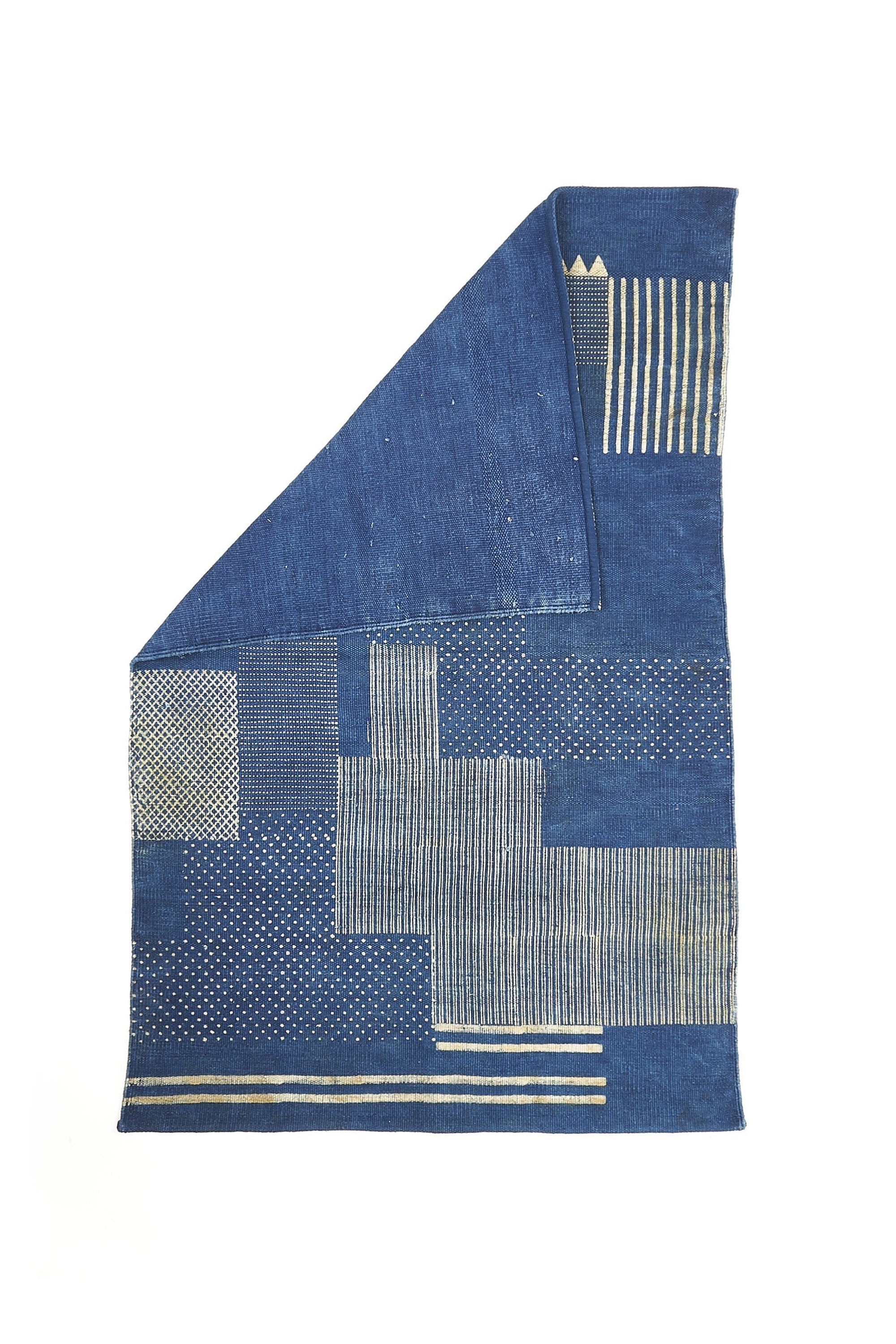 Indigo Block Printed Rug