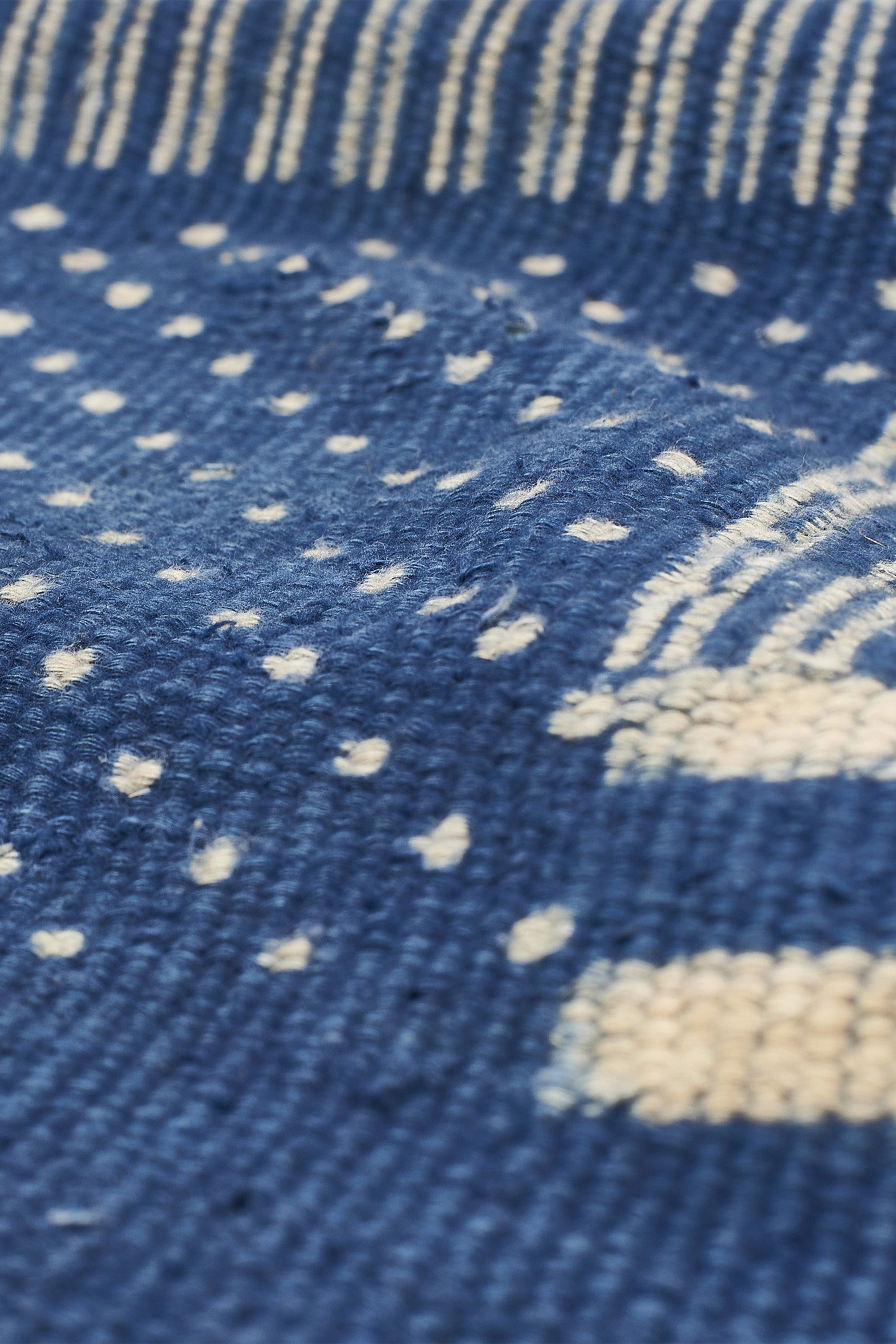 Indigo Block Printed Rug