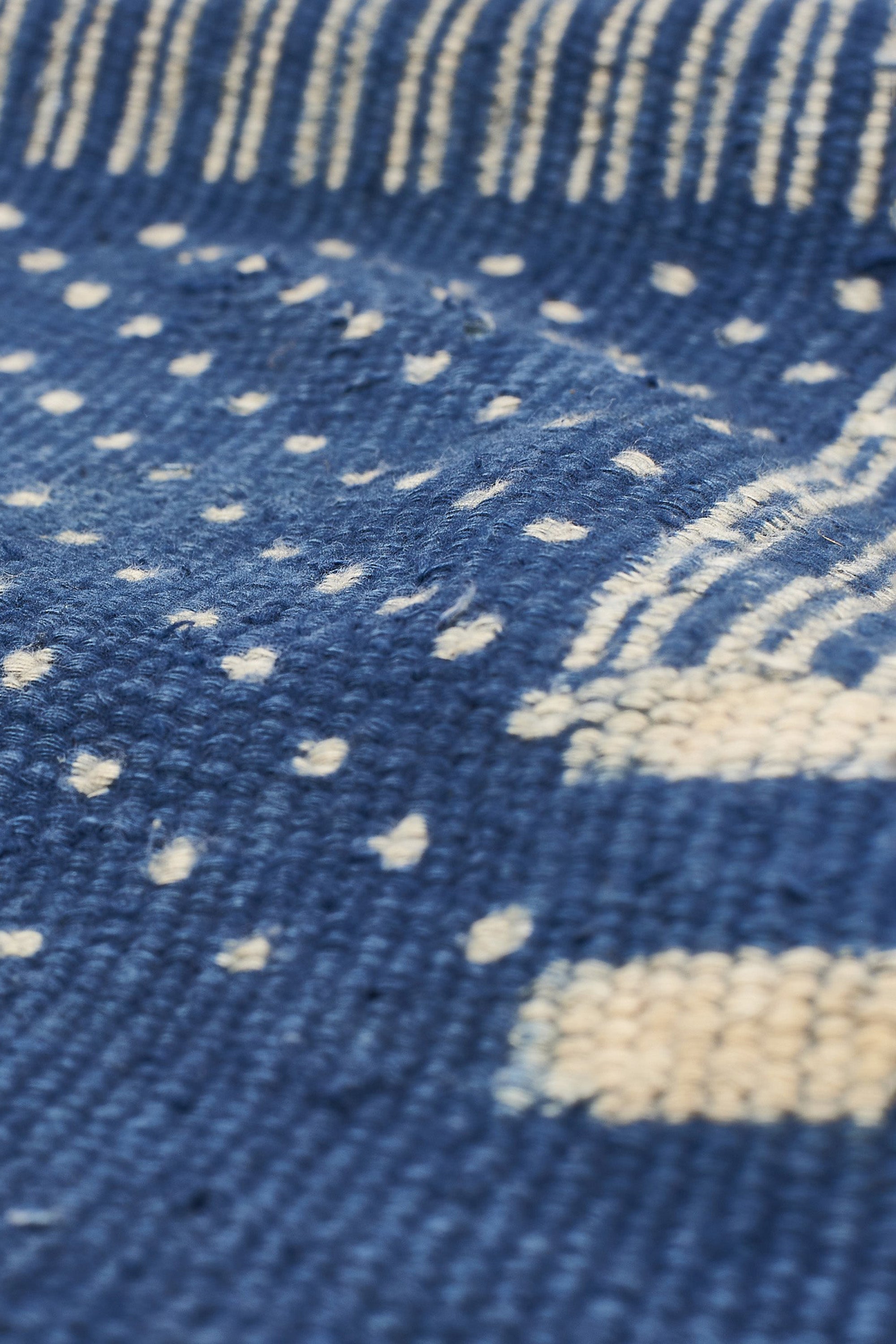 Indigo Block Printed Rug