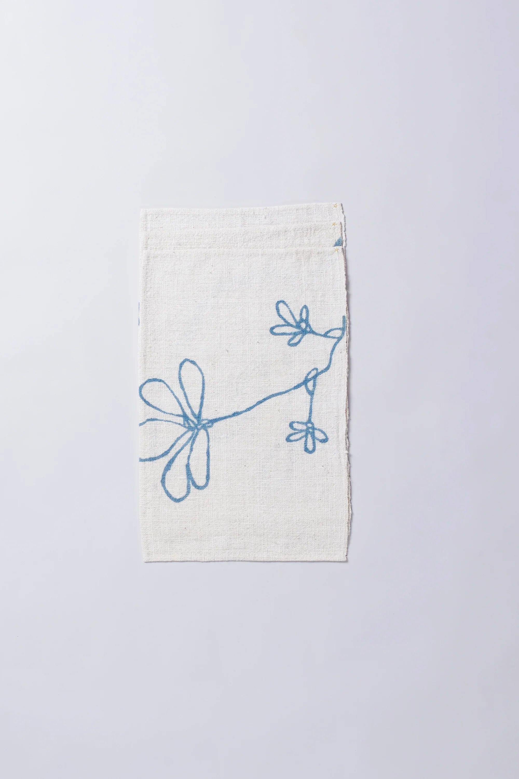 Indigo Towel with Hand Painted