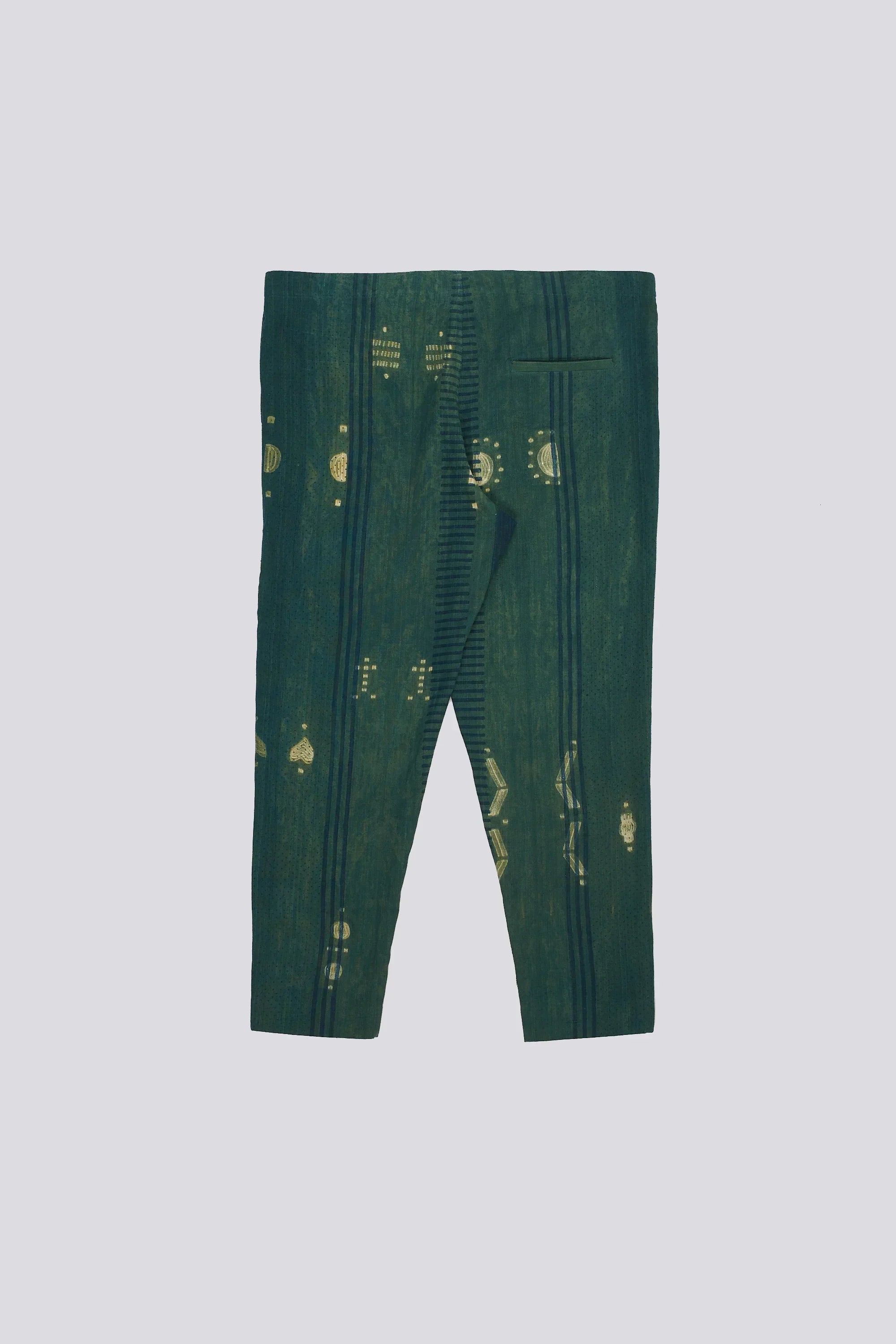 String Pants with Shibori Block Printed
