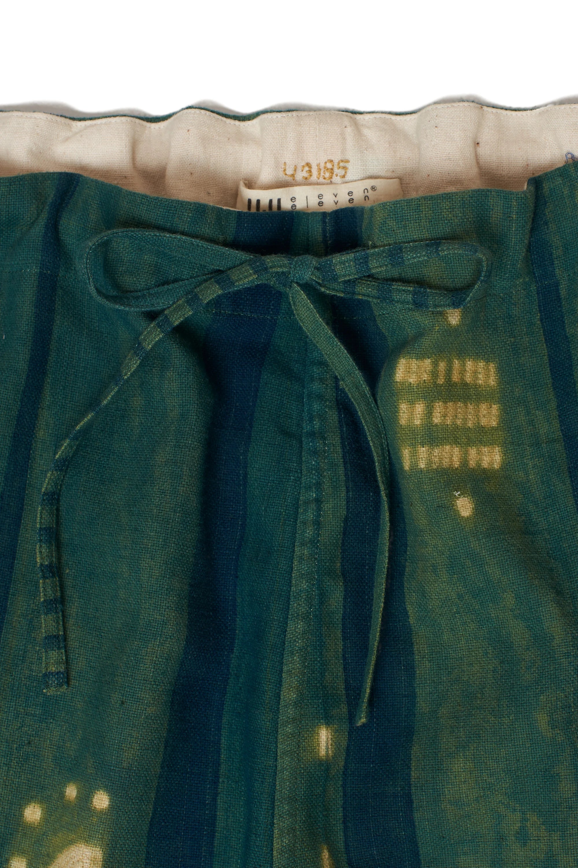 String Pants with Shibori Block Printed