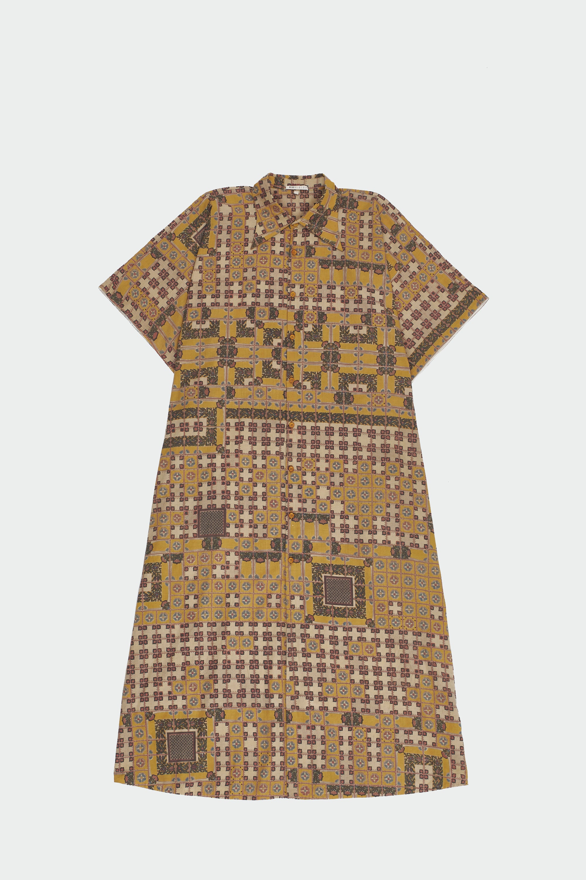 CHETTINAD INSPIRED MULTI-COLOUR SCREEN PRINTED STATEMENT KAFTAN